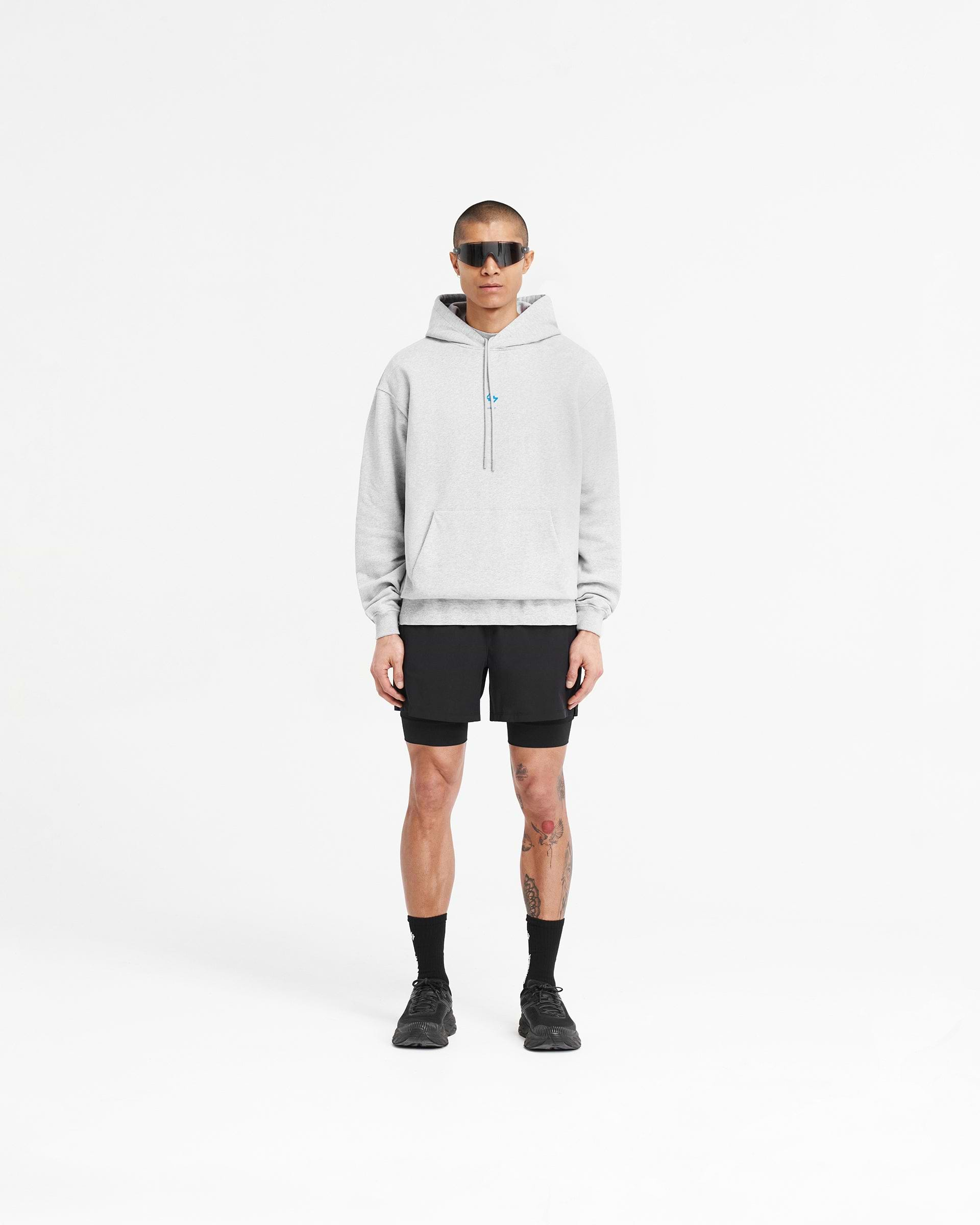 247 Oversized Hoodie - Aschgrau Elektroblau