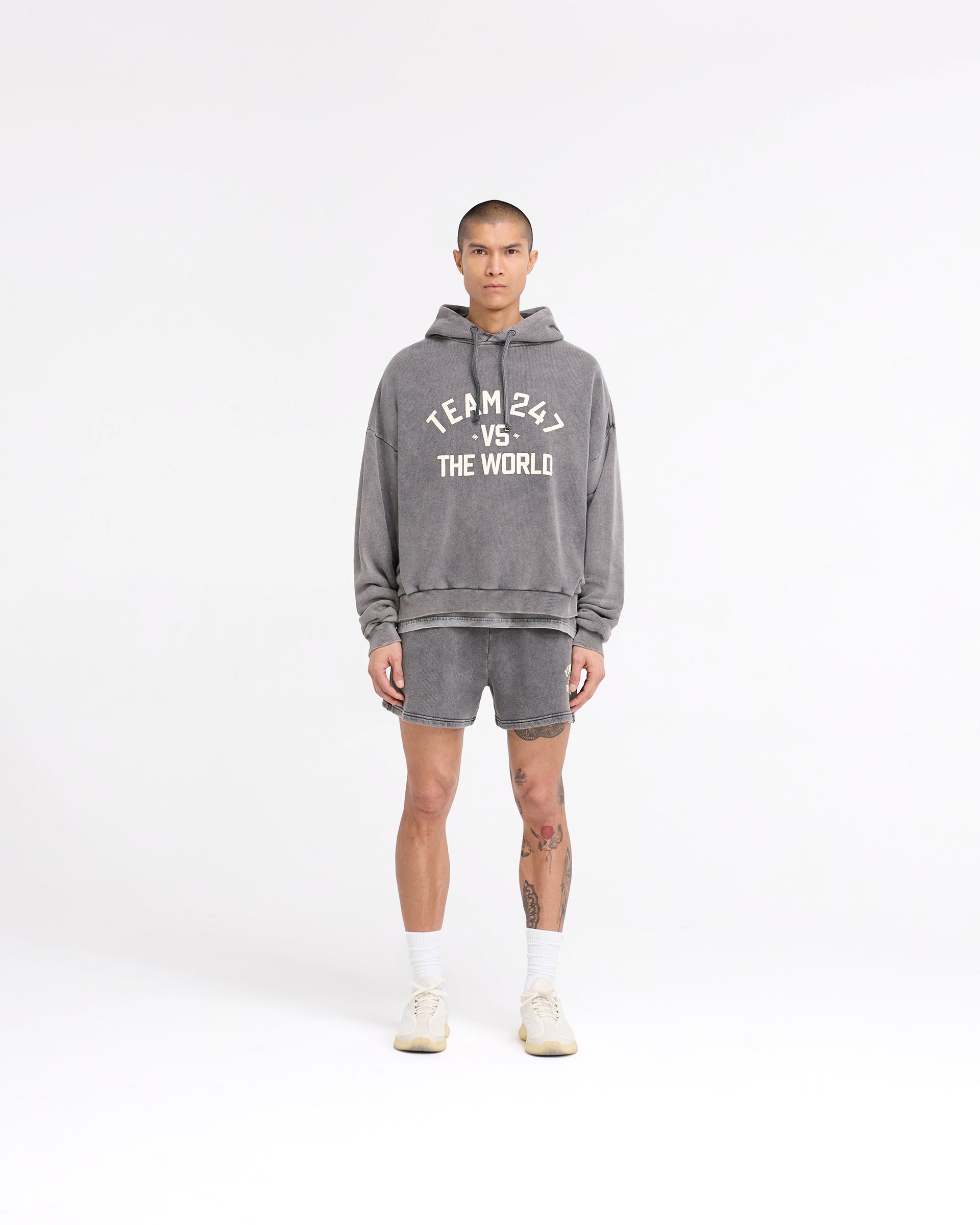 247 Vs The World Boxy Hoodie - Pewter
