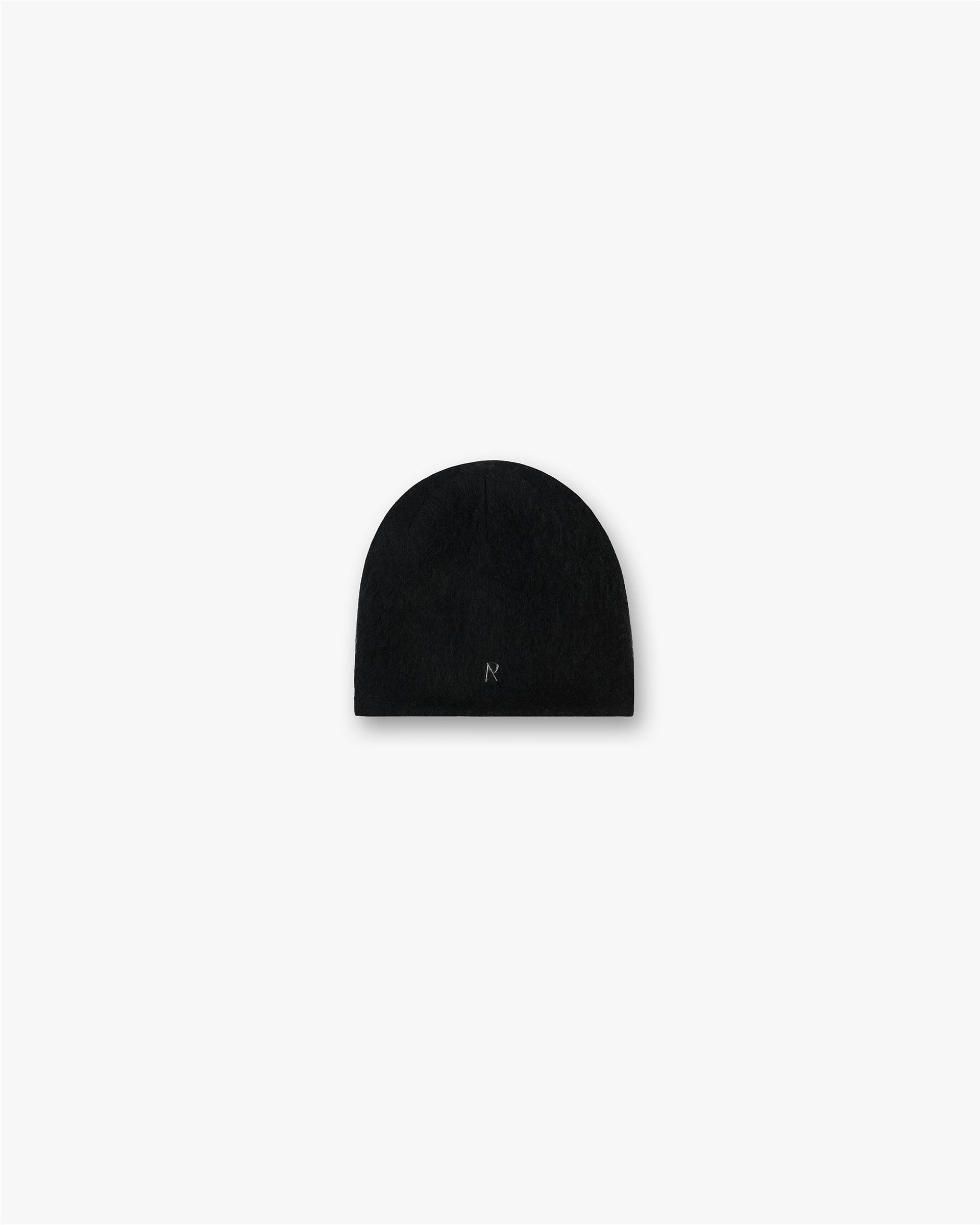 Metal Initial Beanie - Jet Schwarz