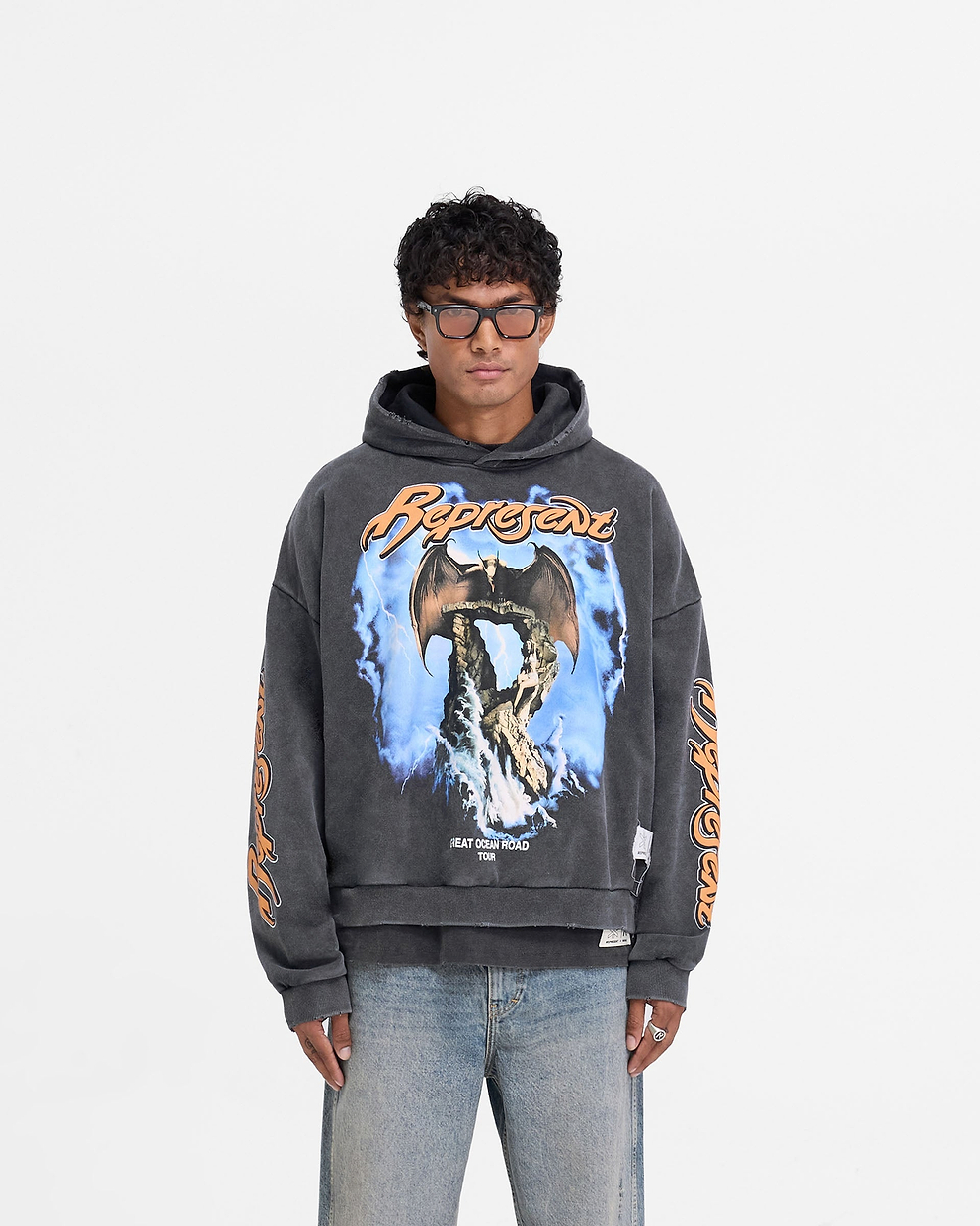 Represent X Marais Great Ocean Boxy Hoodie - Vintagegrau