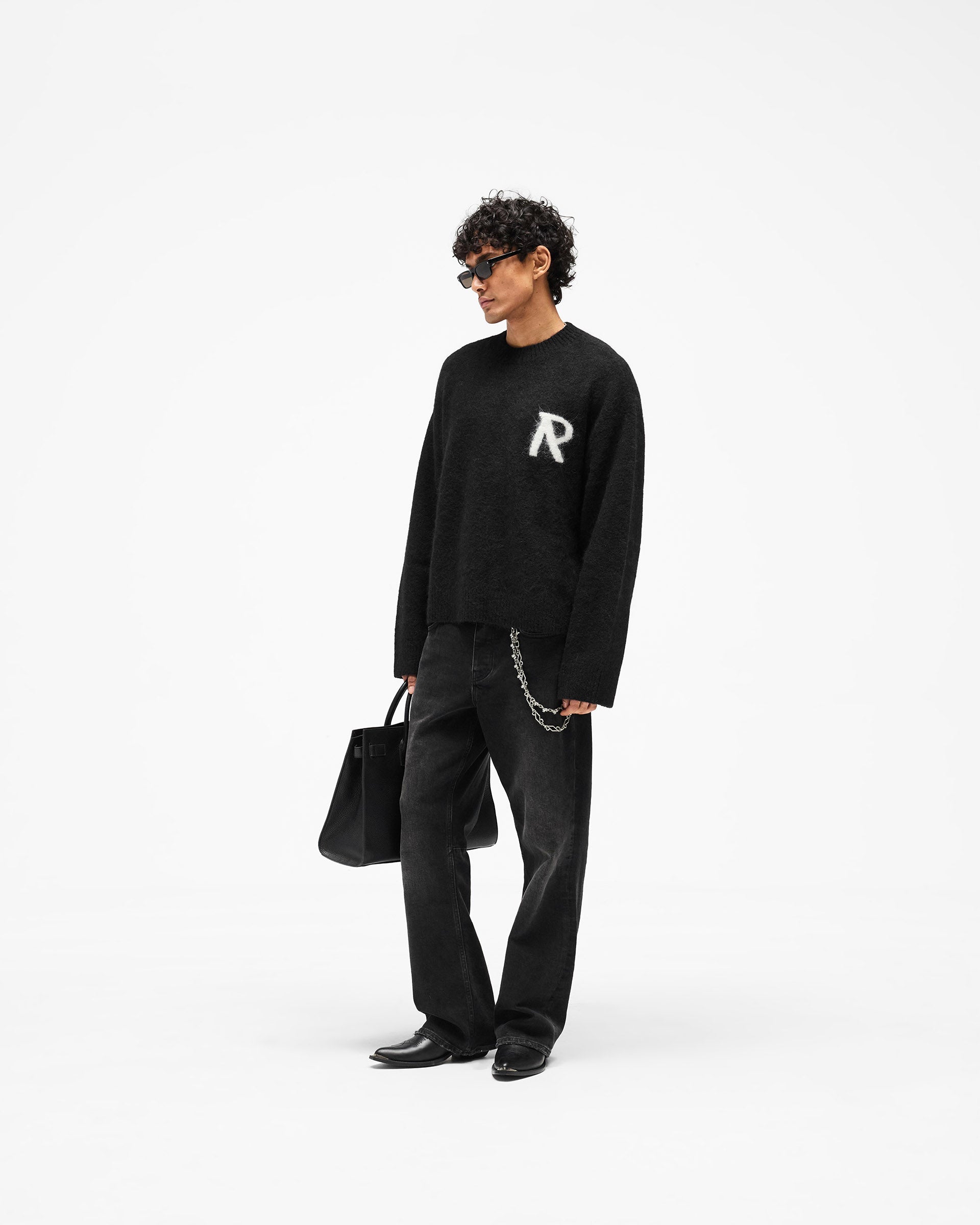 Logo Knit Sweater - Jet Black