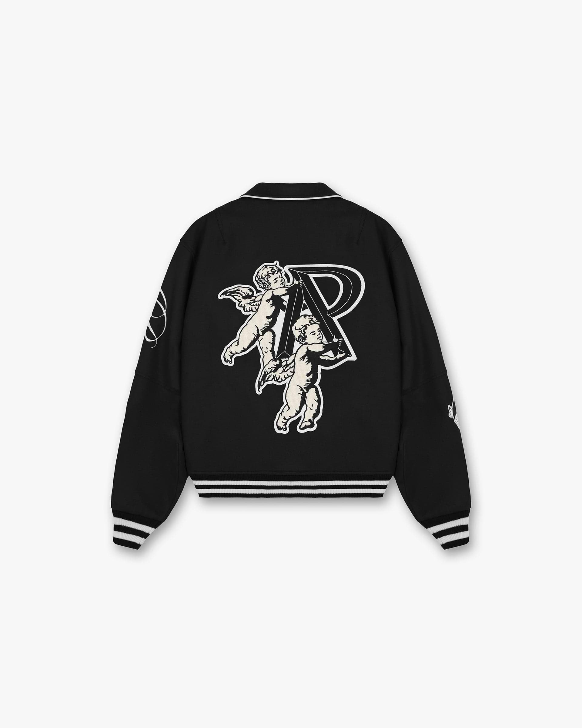 Cherub Wool Varsity Jacket | Jet Black | REPRESENT CLO