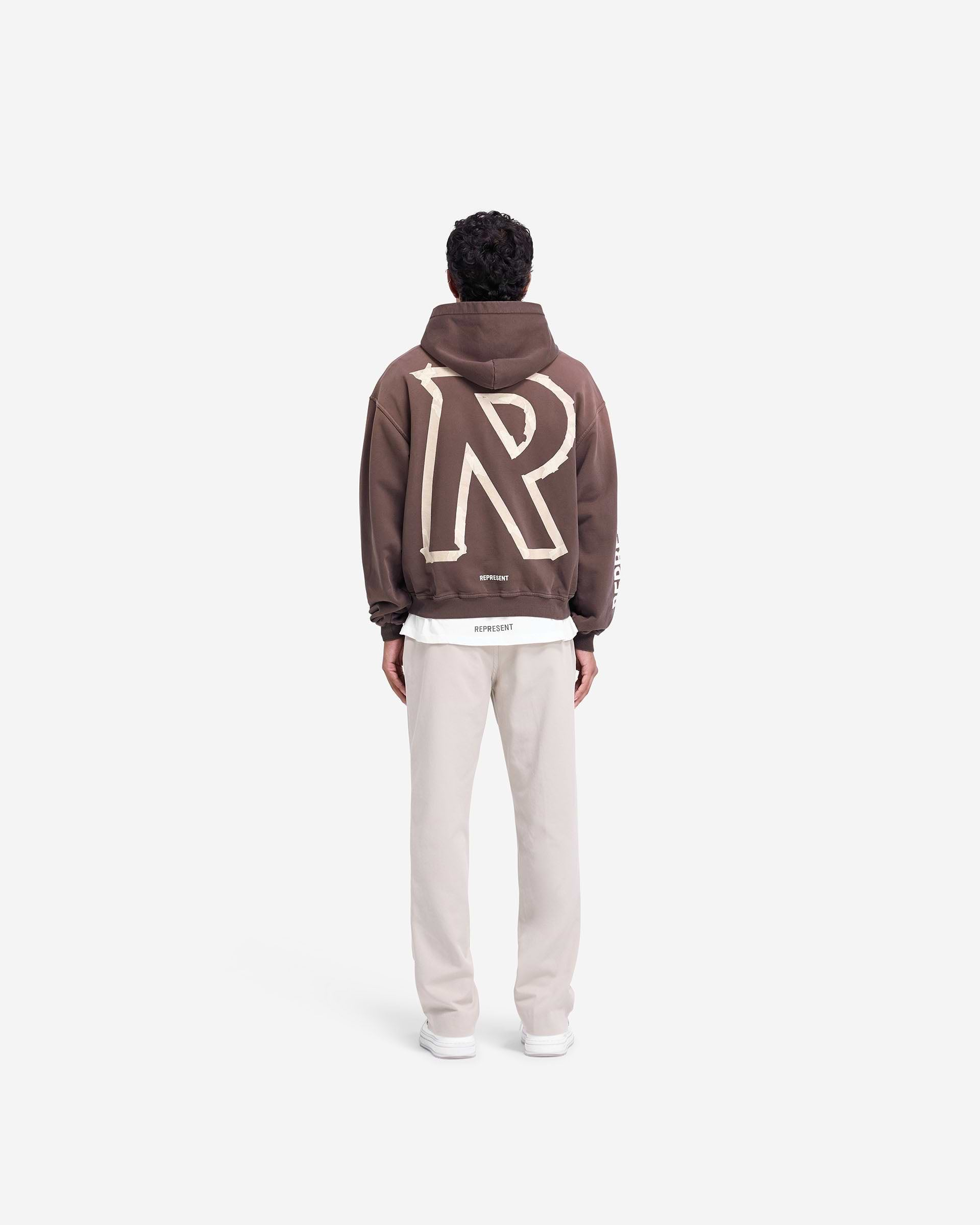 Masking Tape Initial Zip Hoodie - Cèdre