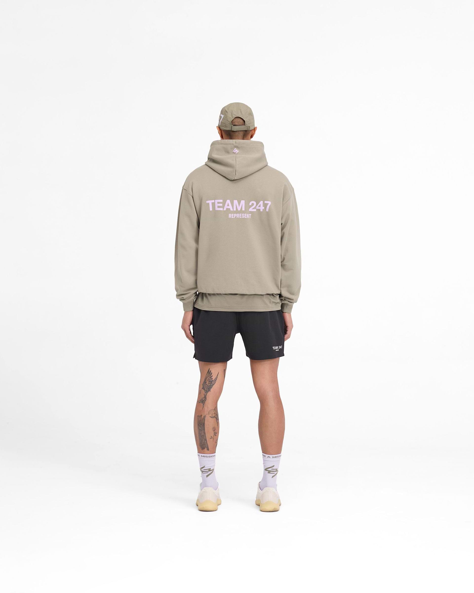 Team 247 Oversized Hoodie - Kaki Lilas