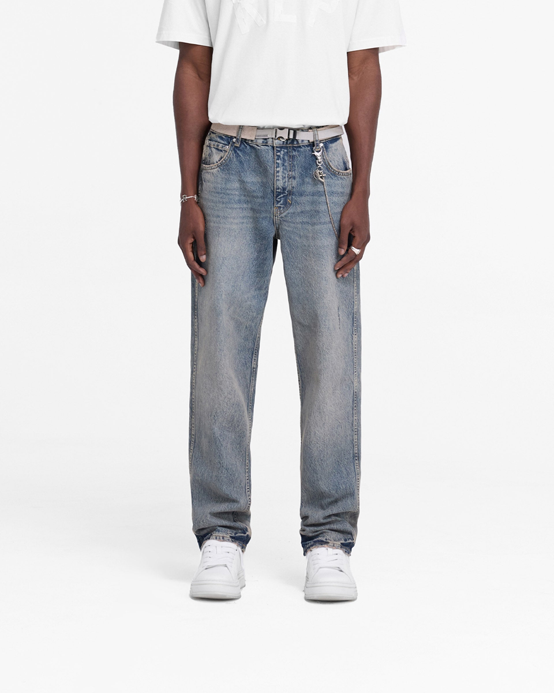 R2 Straight Leg Denim - Mittelblau