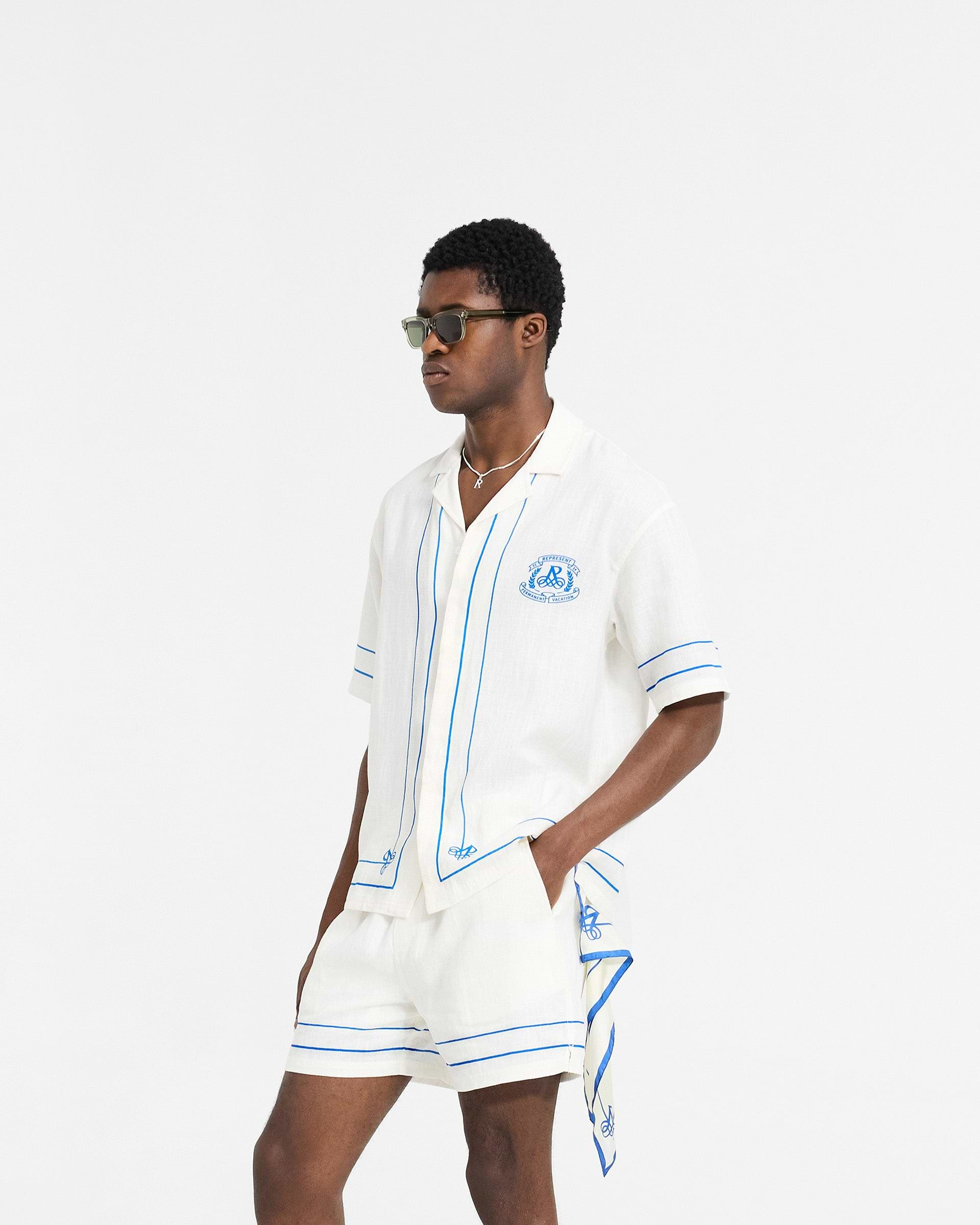 Chemise de vacances permanente - Blanc plat