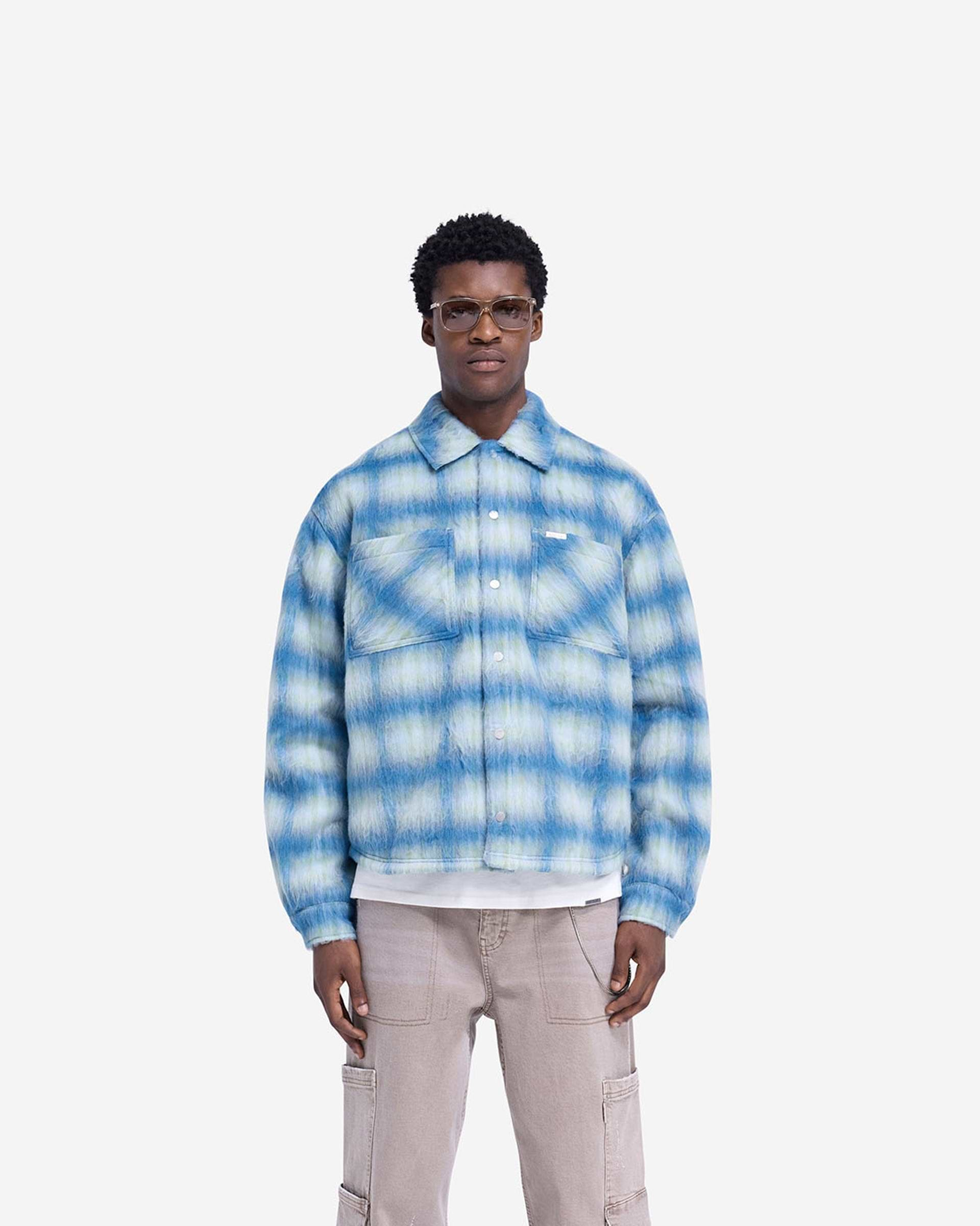 Textured Overshirt - Bleu Électrique