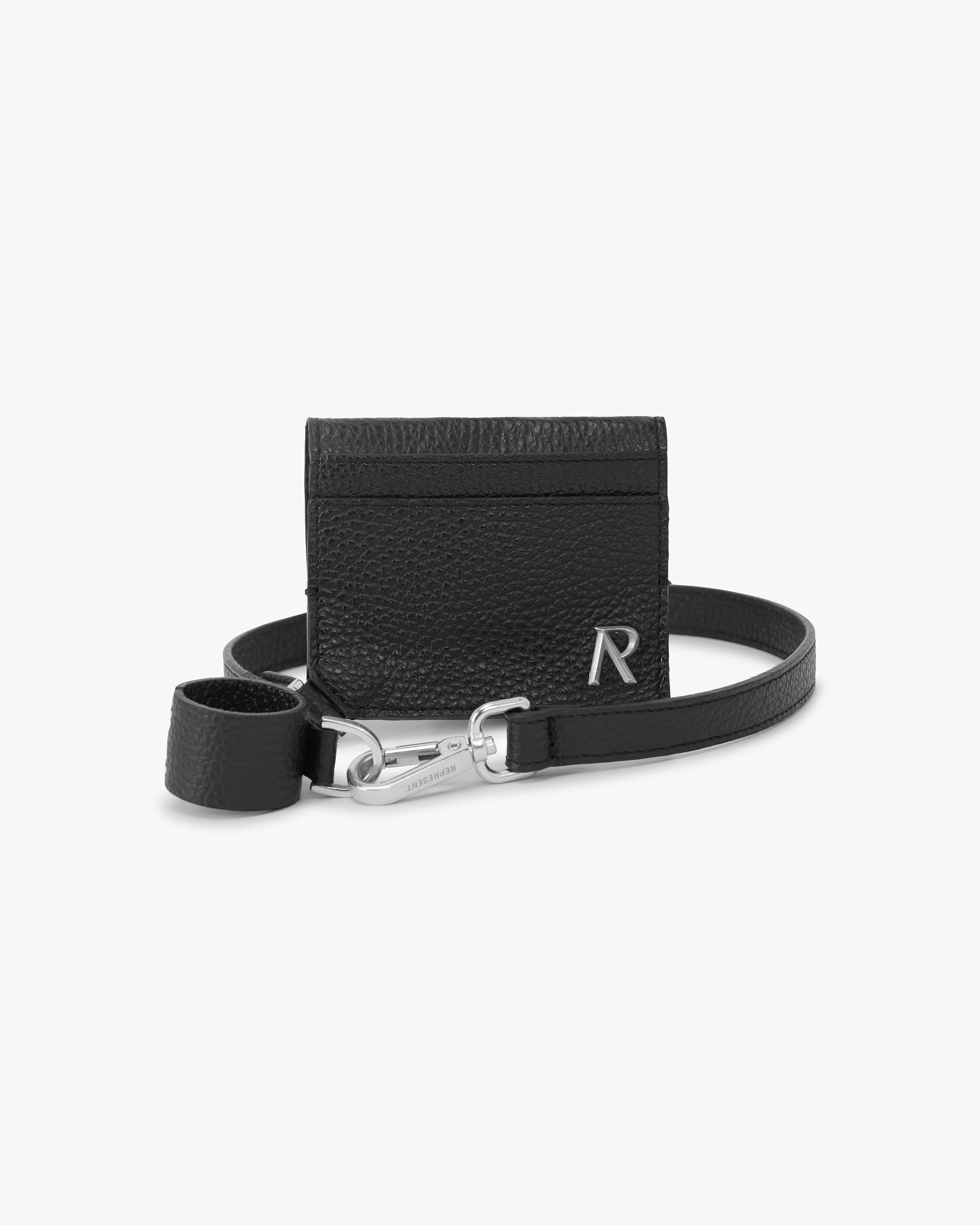 Porte-cartes ceinture initiale - Noir