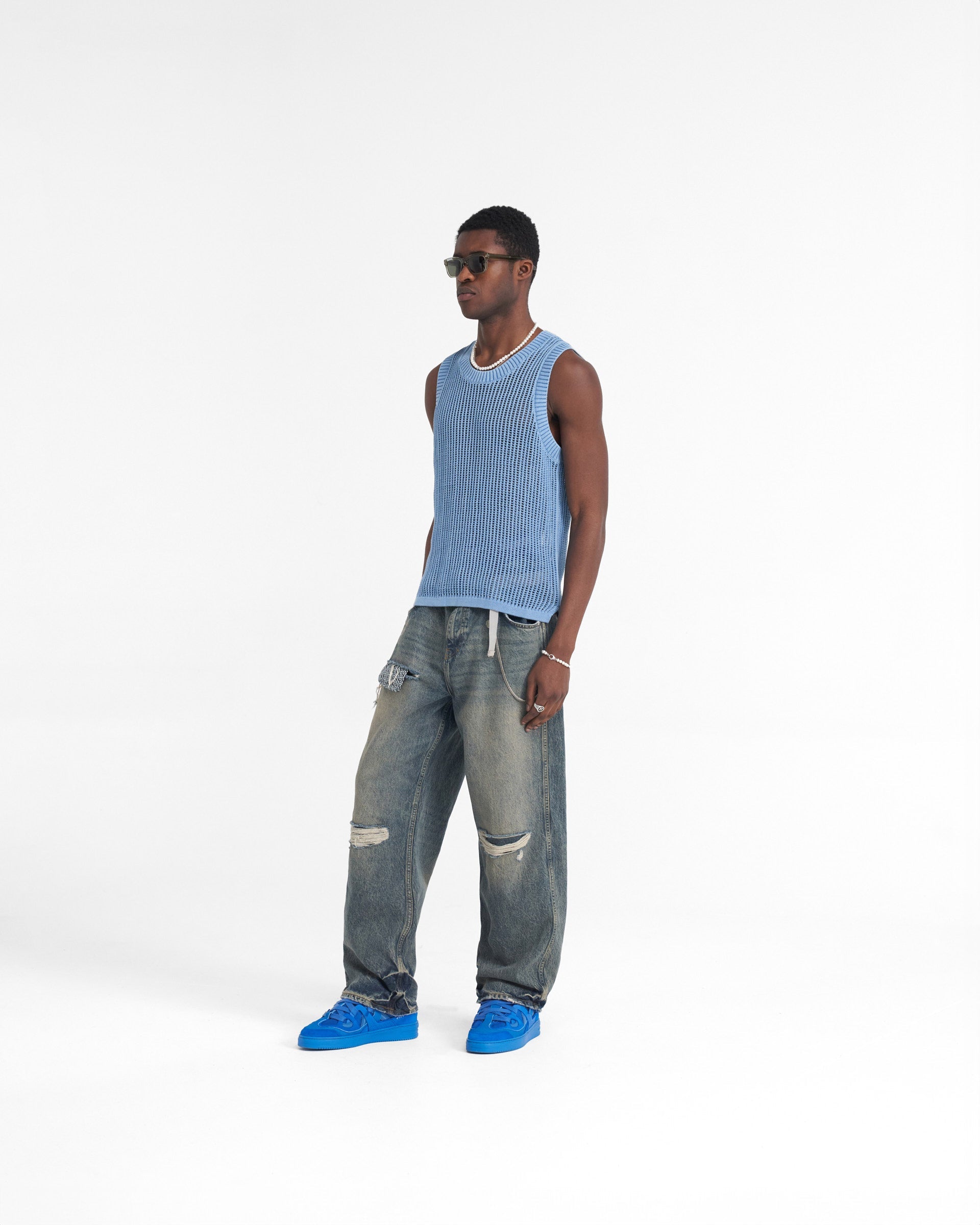 R3D Destroyer Baggy Denim - Blau Creme