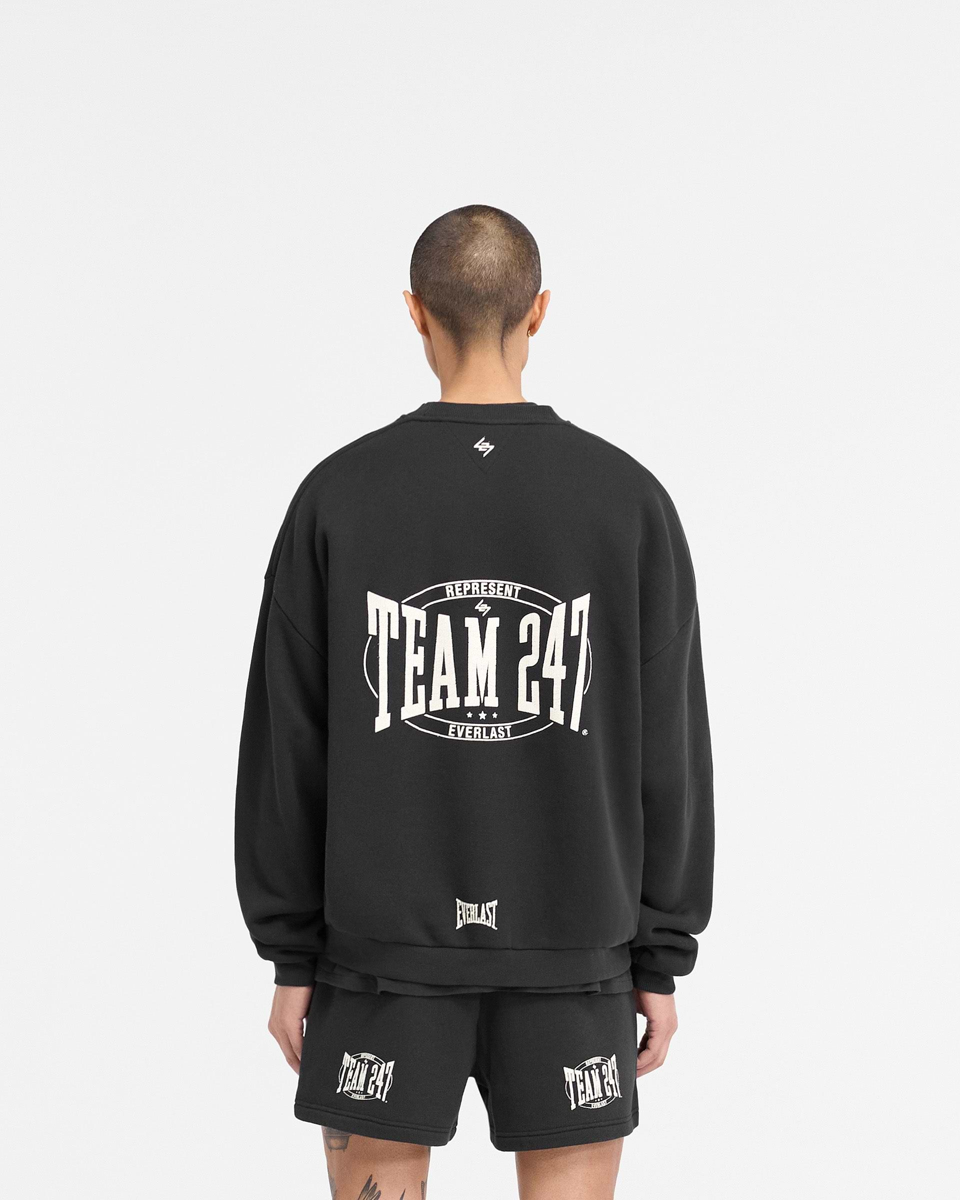 247 X Everlast Training Camp Boxy Sweater - Off Black