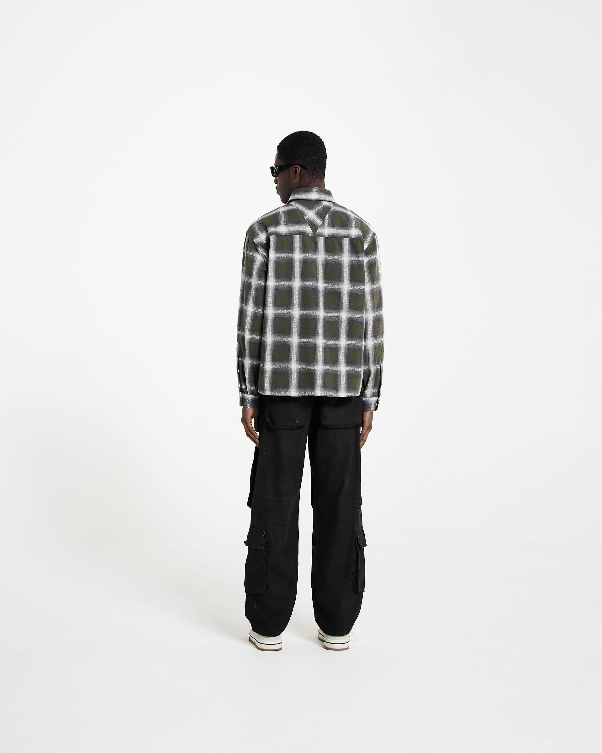 Logo Flannel Shirt - Olivgrün