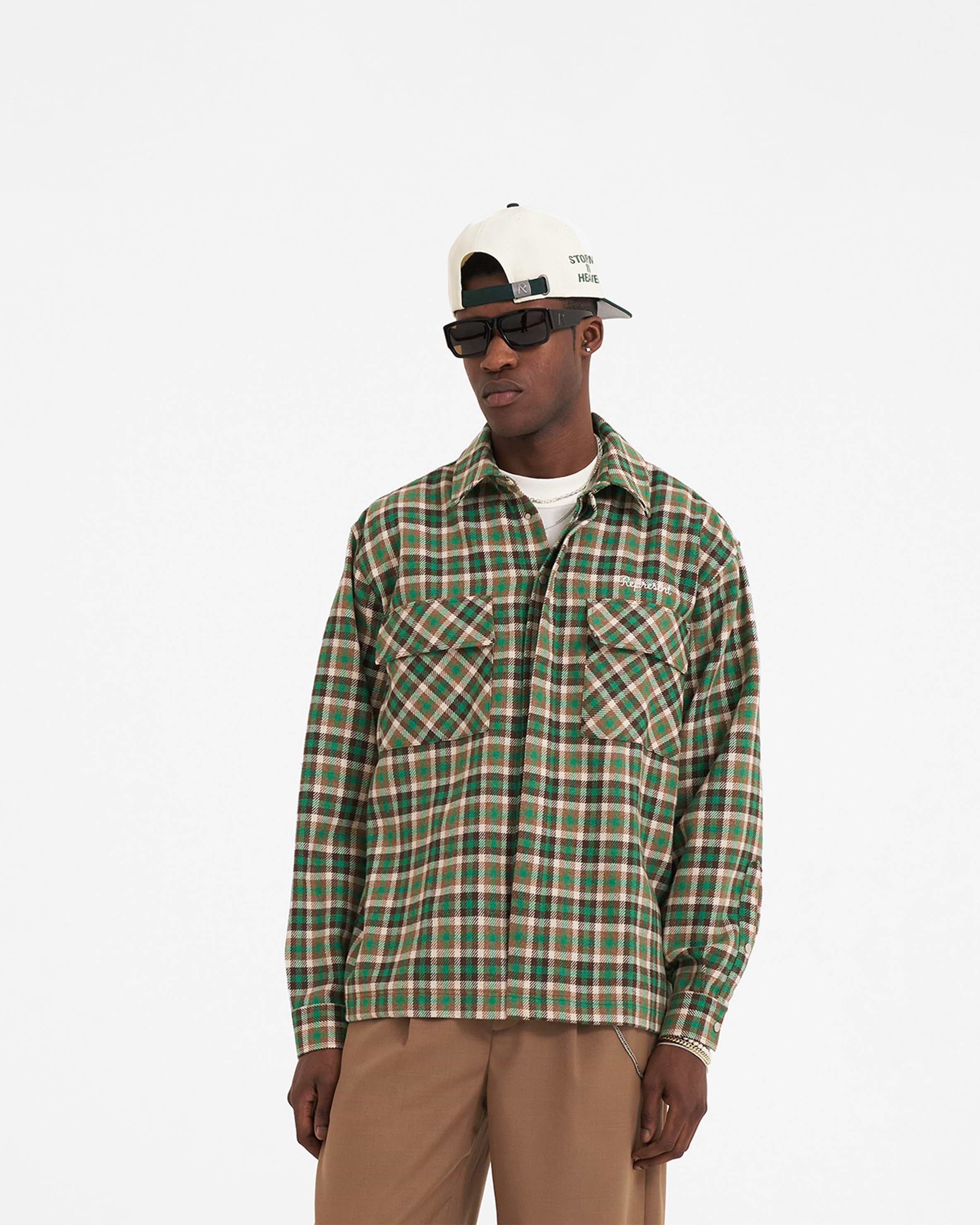 Green flannel dress best sale