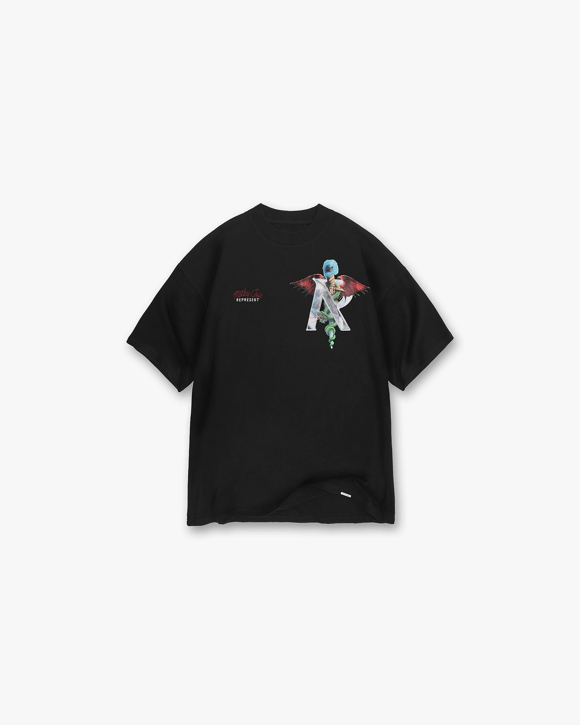 Represent x Mötley Crüe™️ Initial T-Shirt - Off Black