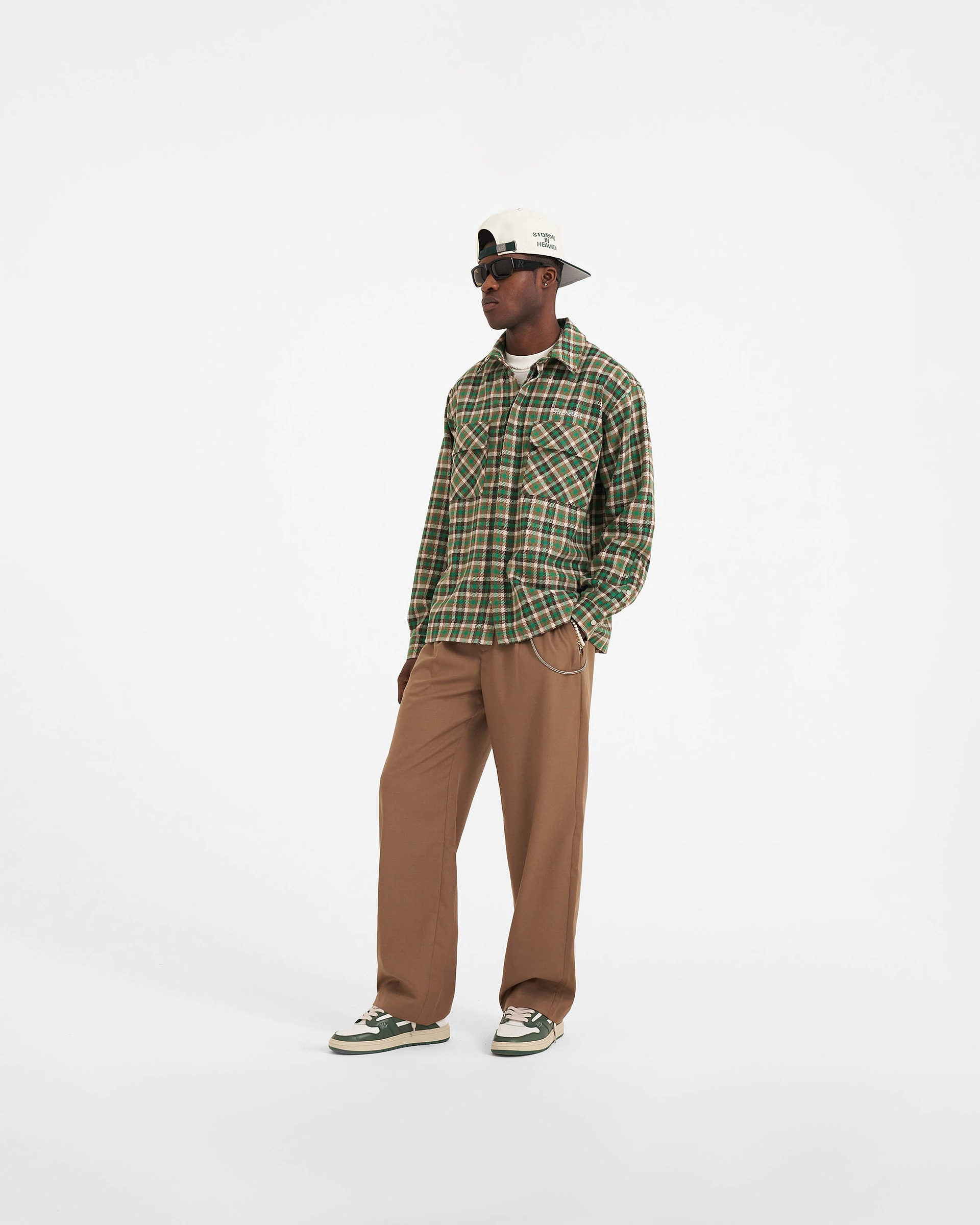 Long Sleeve Flannel Shirt - Racing Green