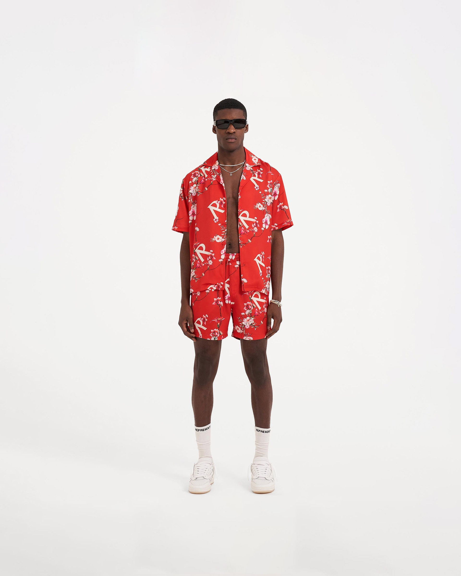 Floral Shorts - Burnt Red