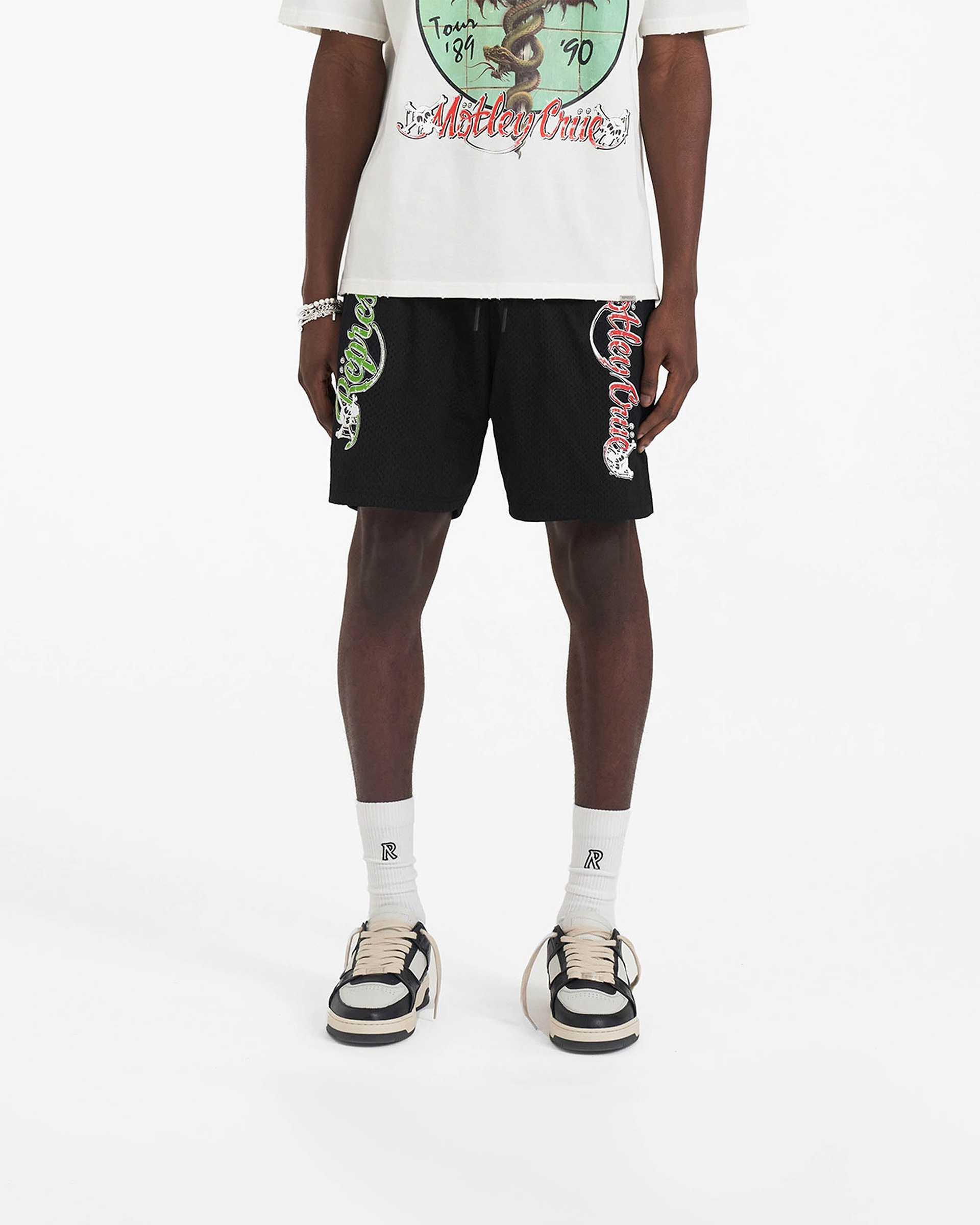 Represent x Mötley Crüe™️ Logo Mesh Shorts - Jet Black