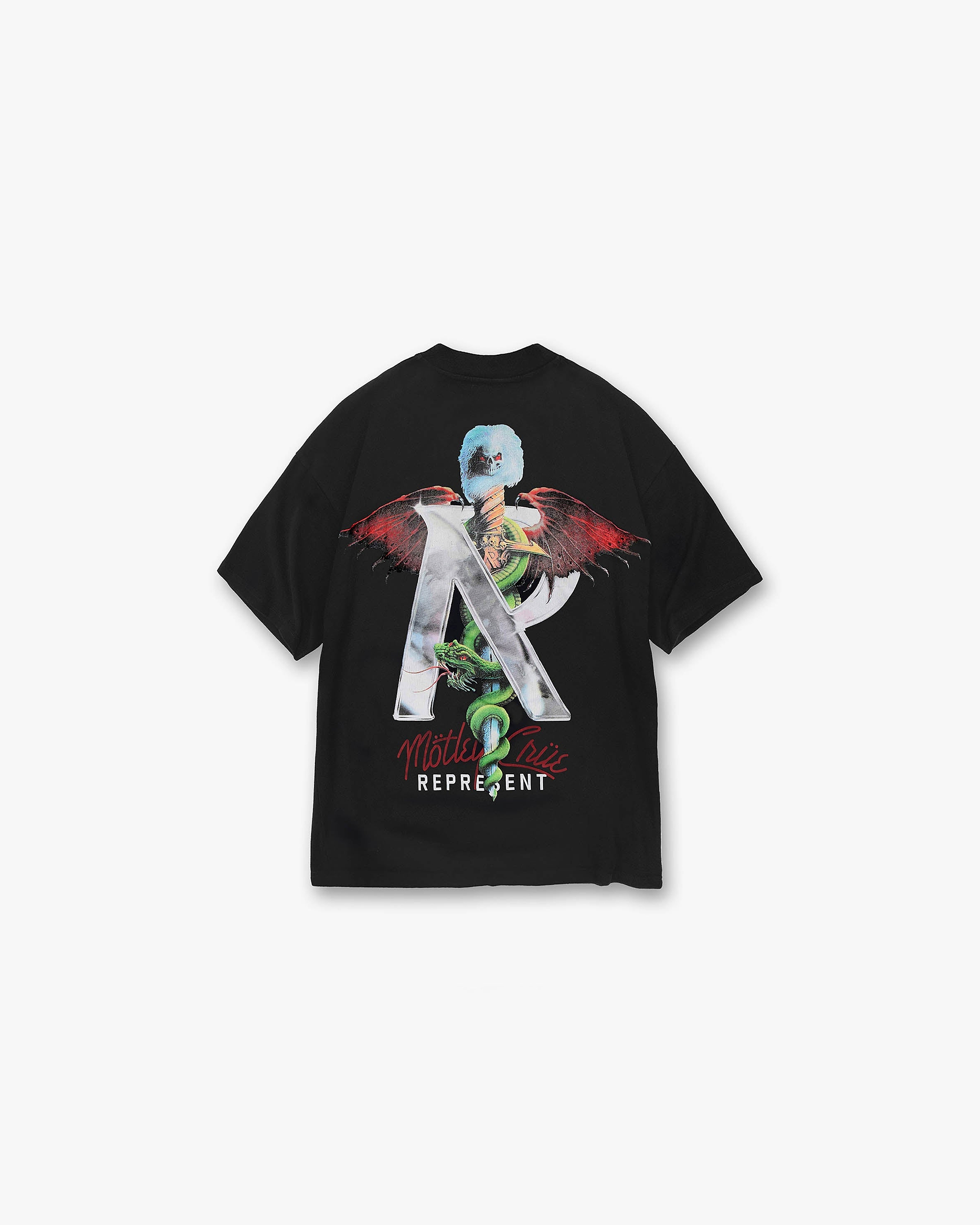 Represent x Mötley Crüe™️ Initial T-Shirt - Off Black