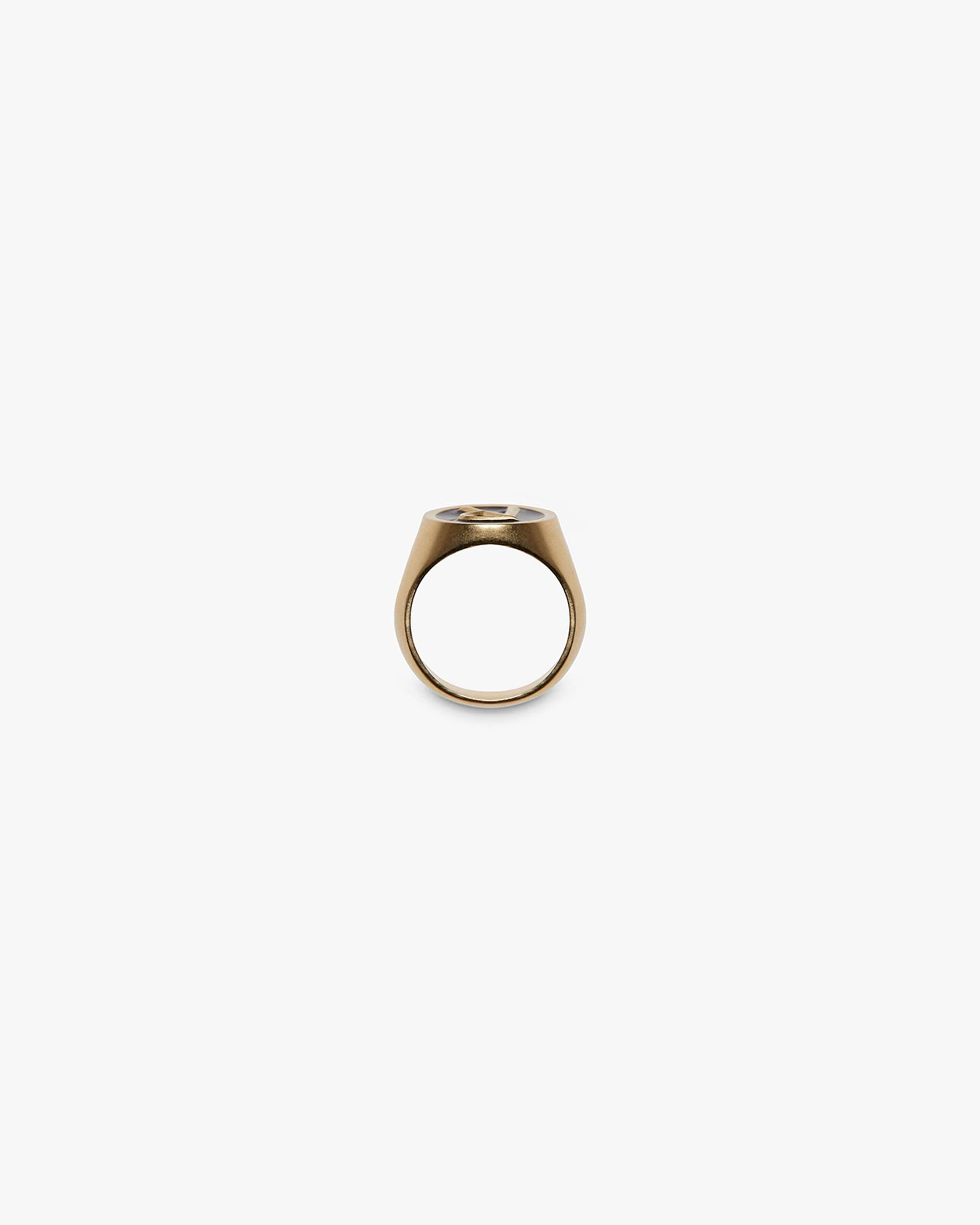 Brushed gold signet ring deals