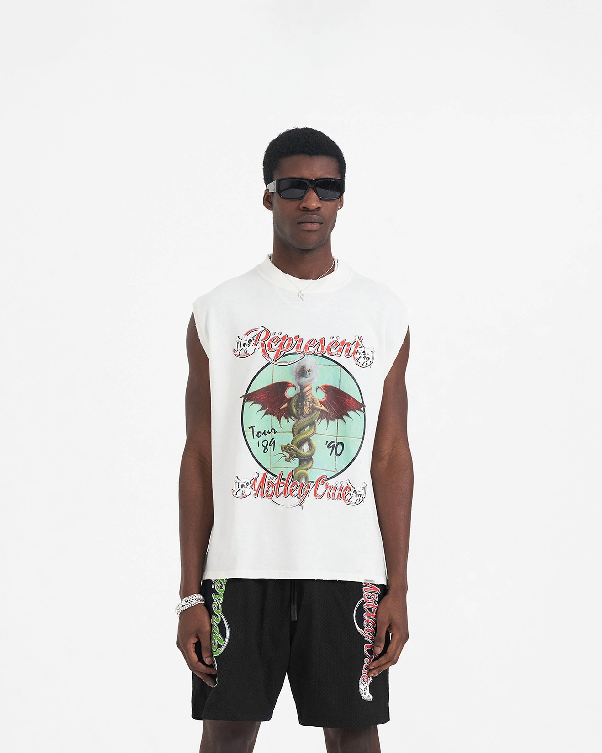Represent x Mötley Crüe™️ Dr Feelgood Tank - Flat White