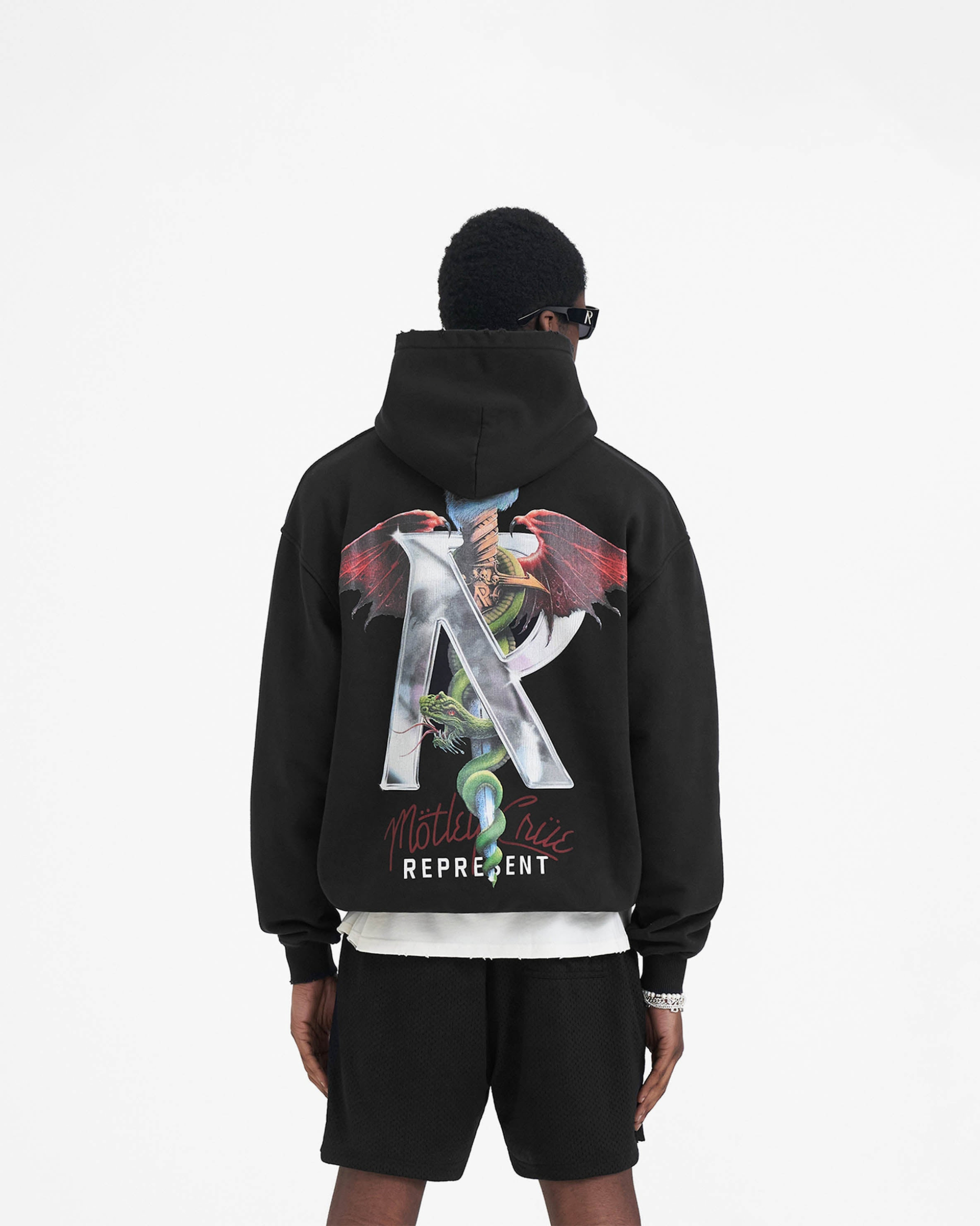 Represent x Mötley Crüe™️ Initial Hoodie - Off Black