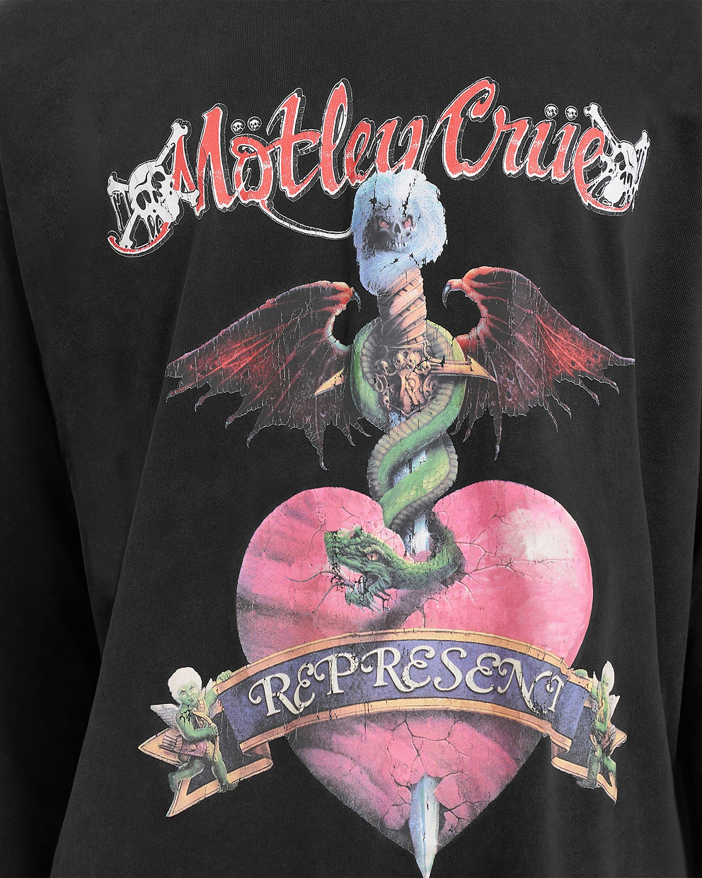 Represent x Mötley Crüe Without You Long Sleeve T-Shirt - Aged Black
