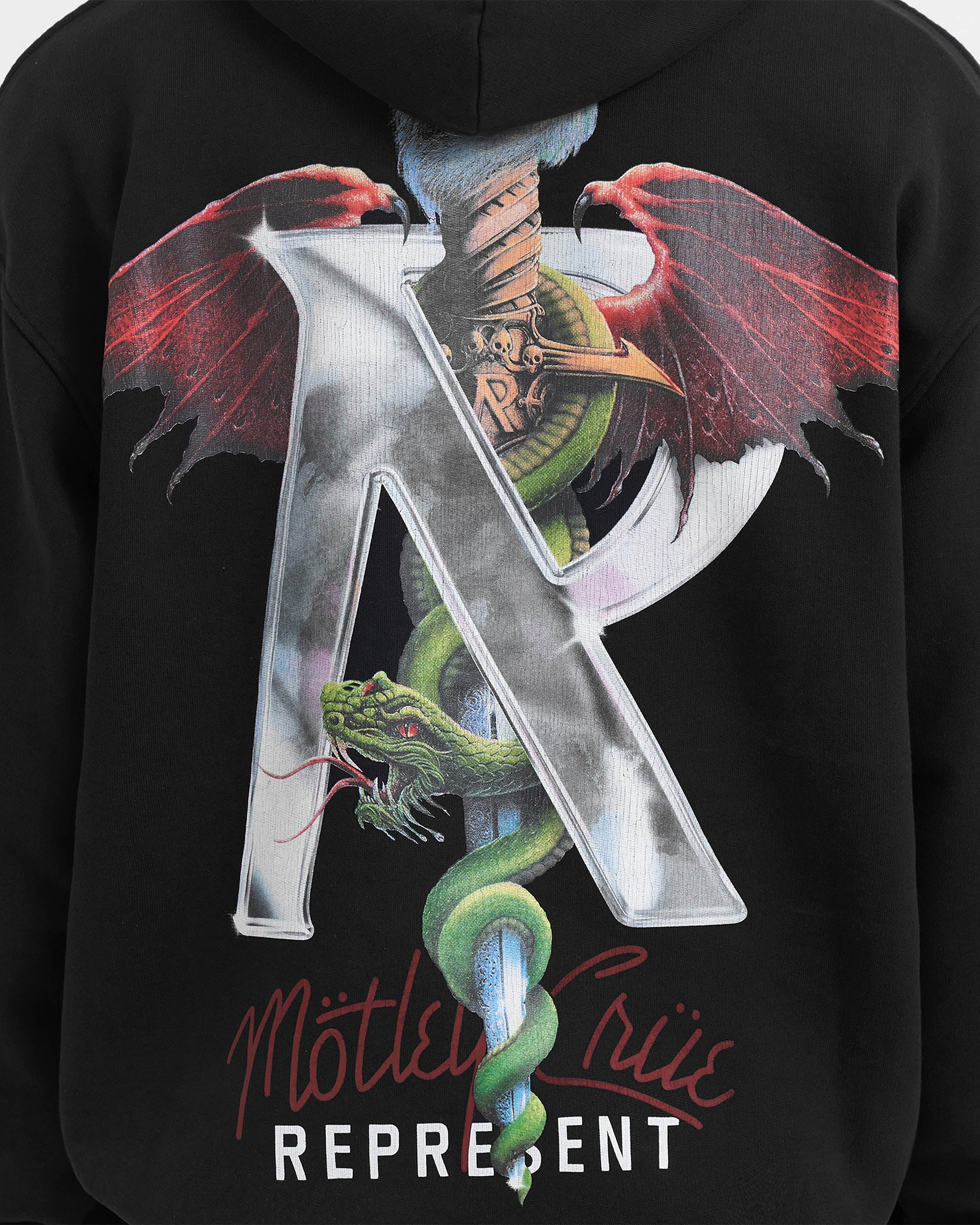 Represent x Mötley Crüe™️ Initial Hoodie - Off Black