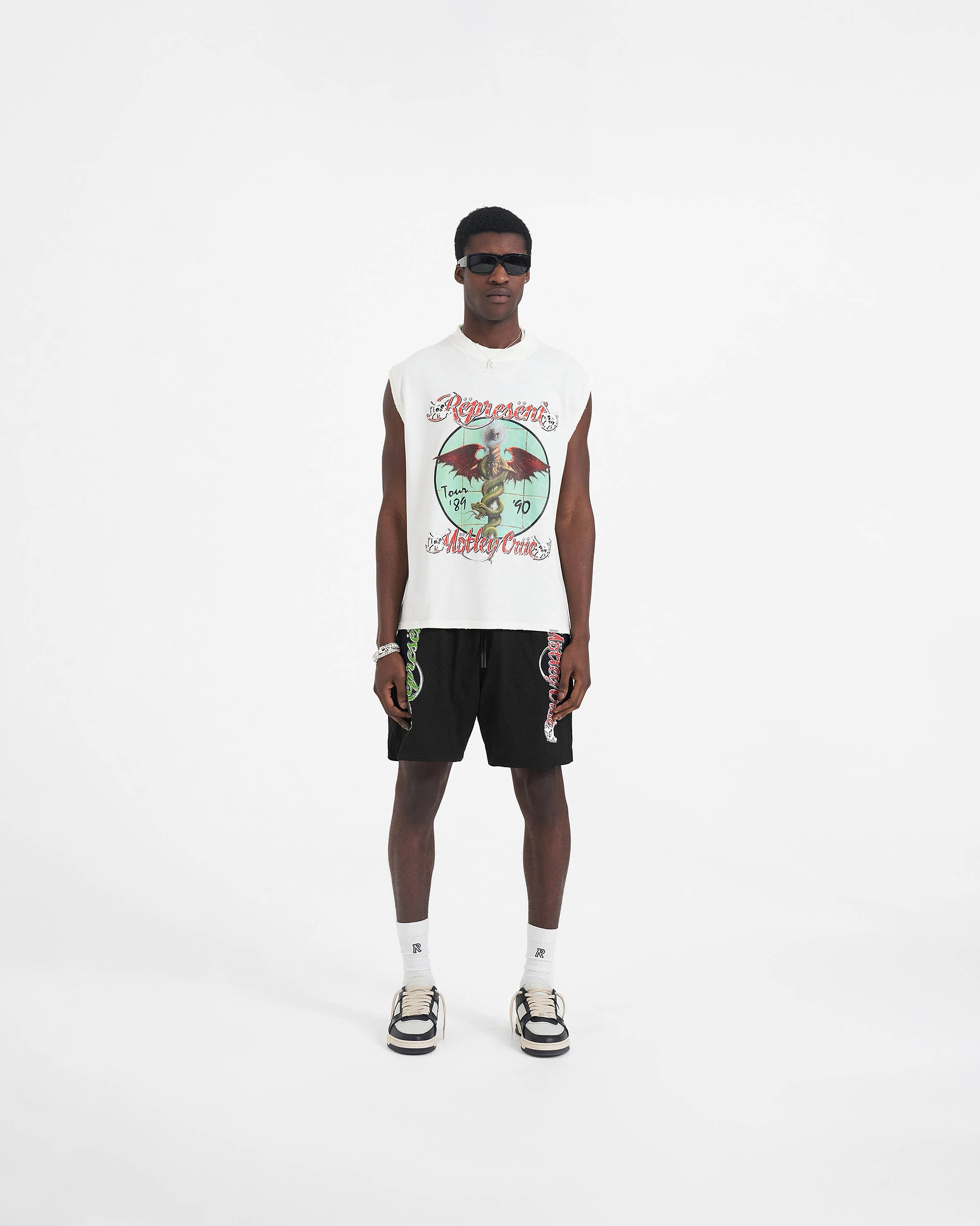Represent x Mötley Crüe™️ Logo Mesh Shorts - Jet Black