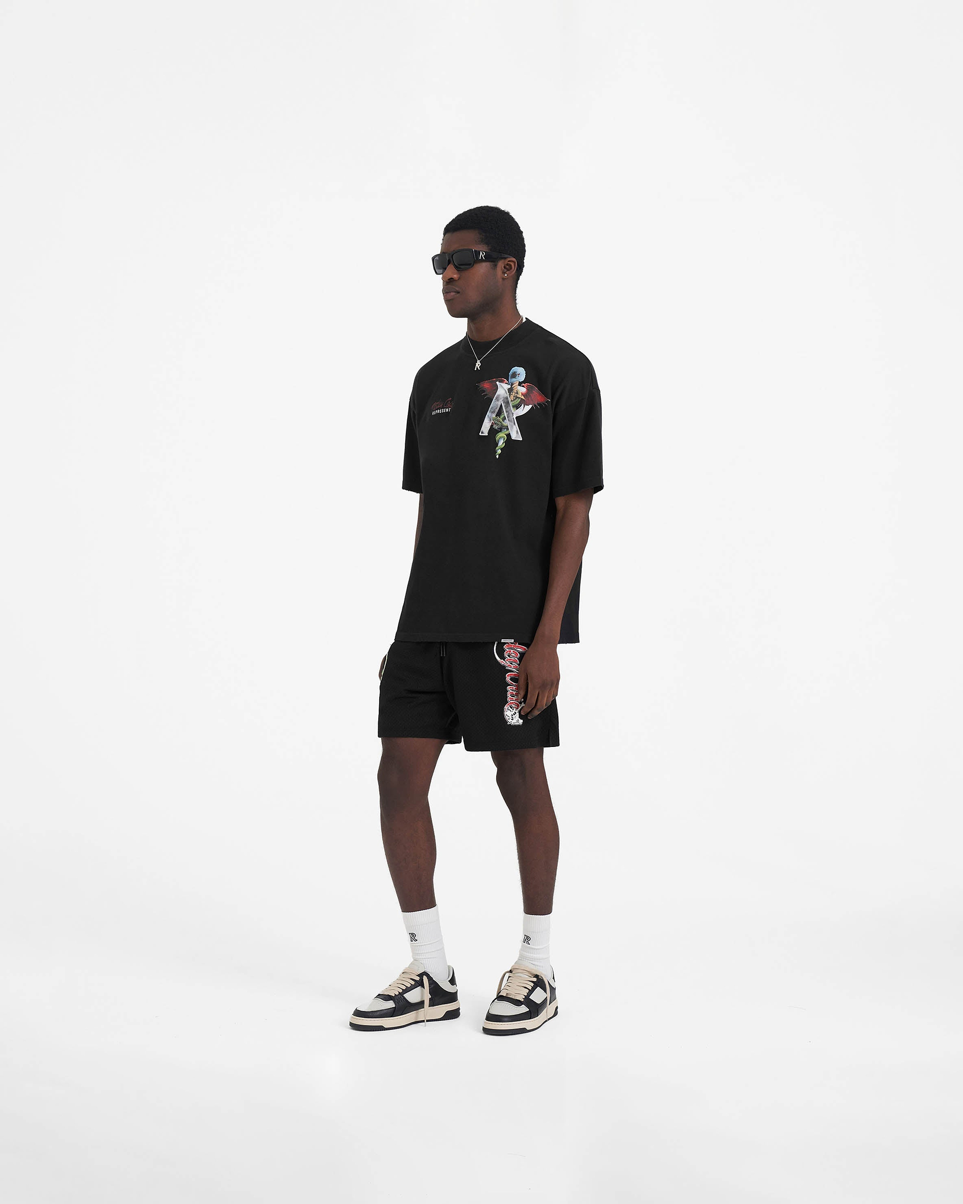 Represent x Mötley Crüe™️ Initial T-Shirt - Off Black