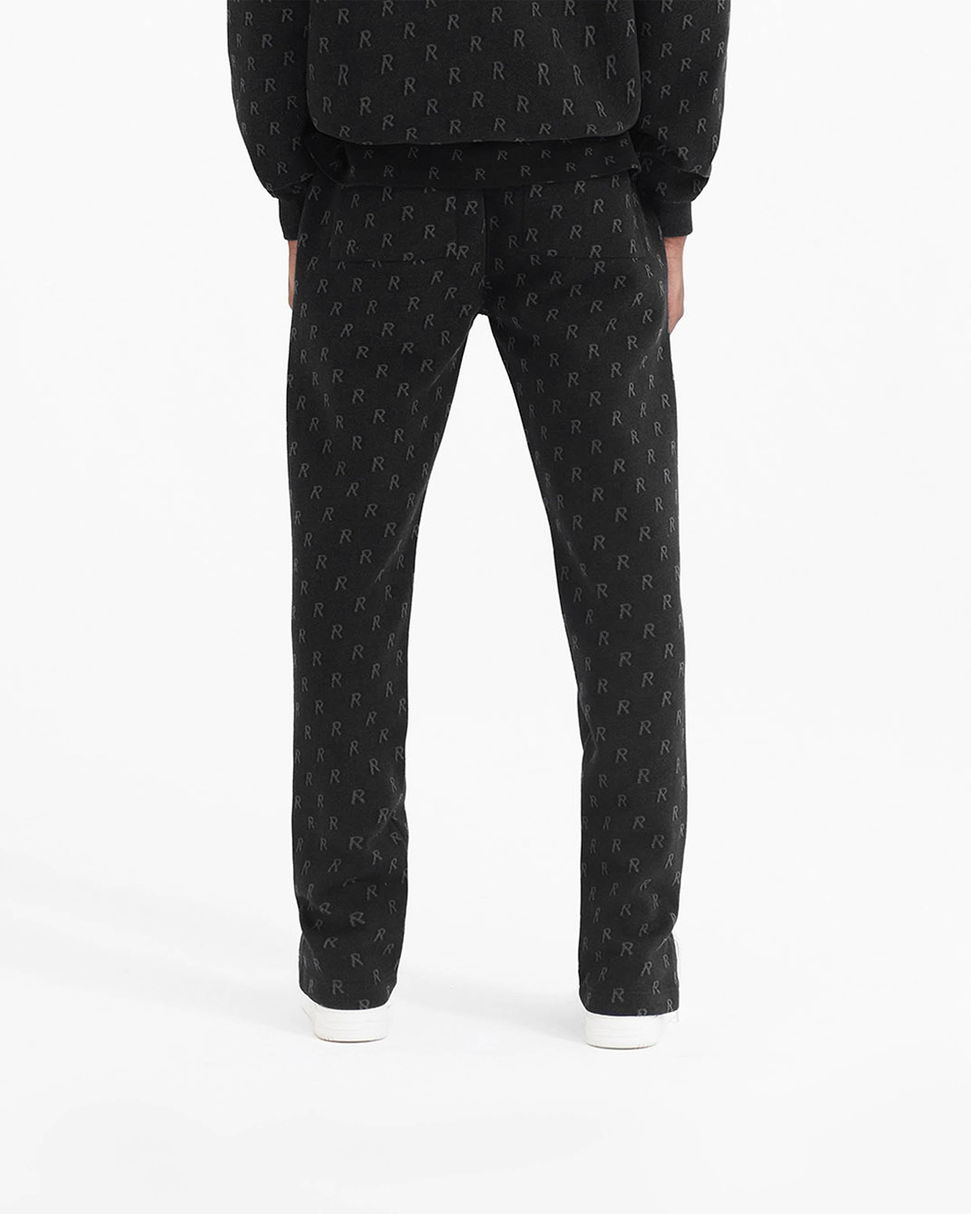 Intarsia Initial Sweatpant - Off Black