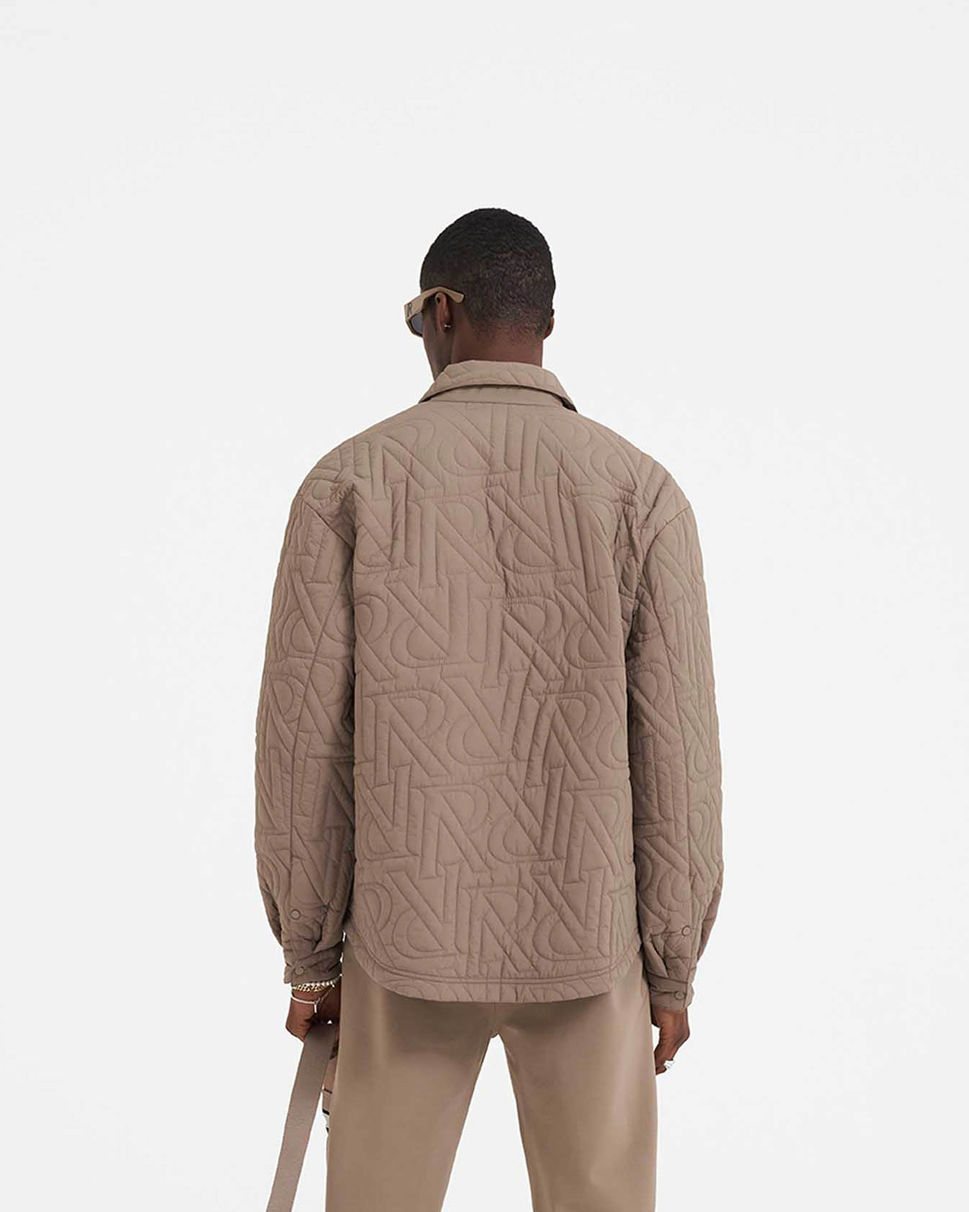 Initial Quilted Overshirt - Mushroom