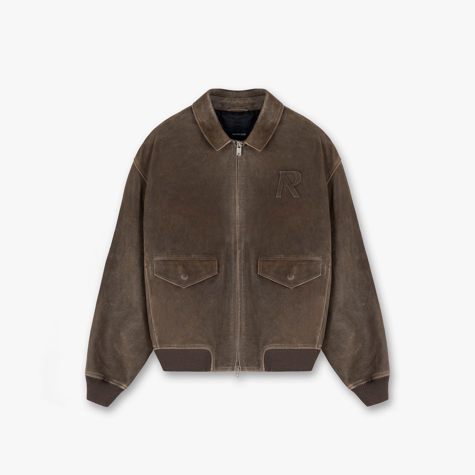 Leather Flight Jacket - Brown