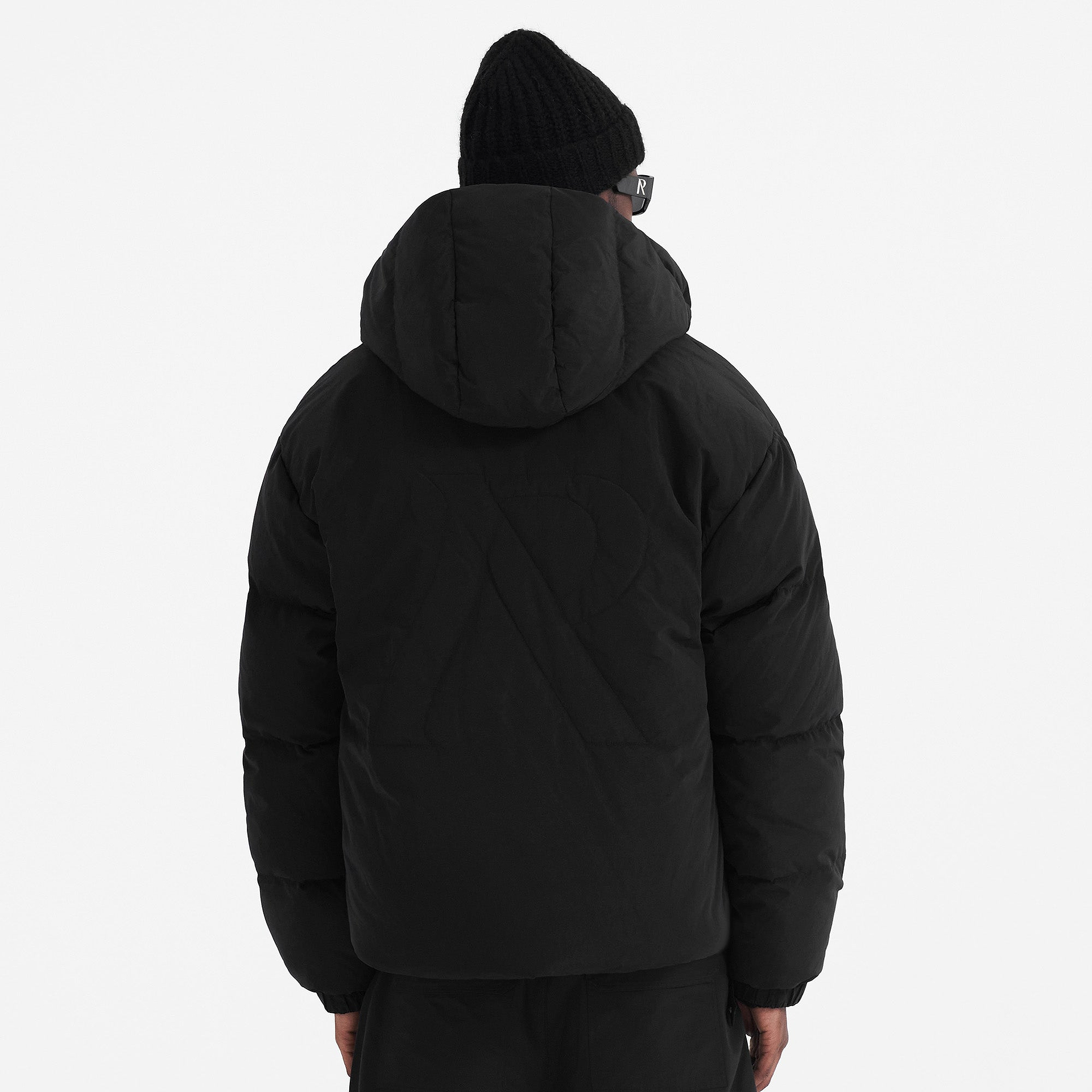 Initial Hooded Puffer - Black