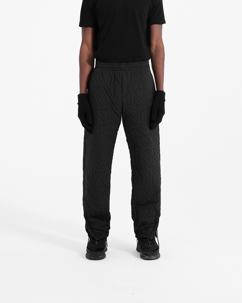 Initial Down Trackpant - Black