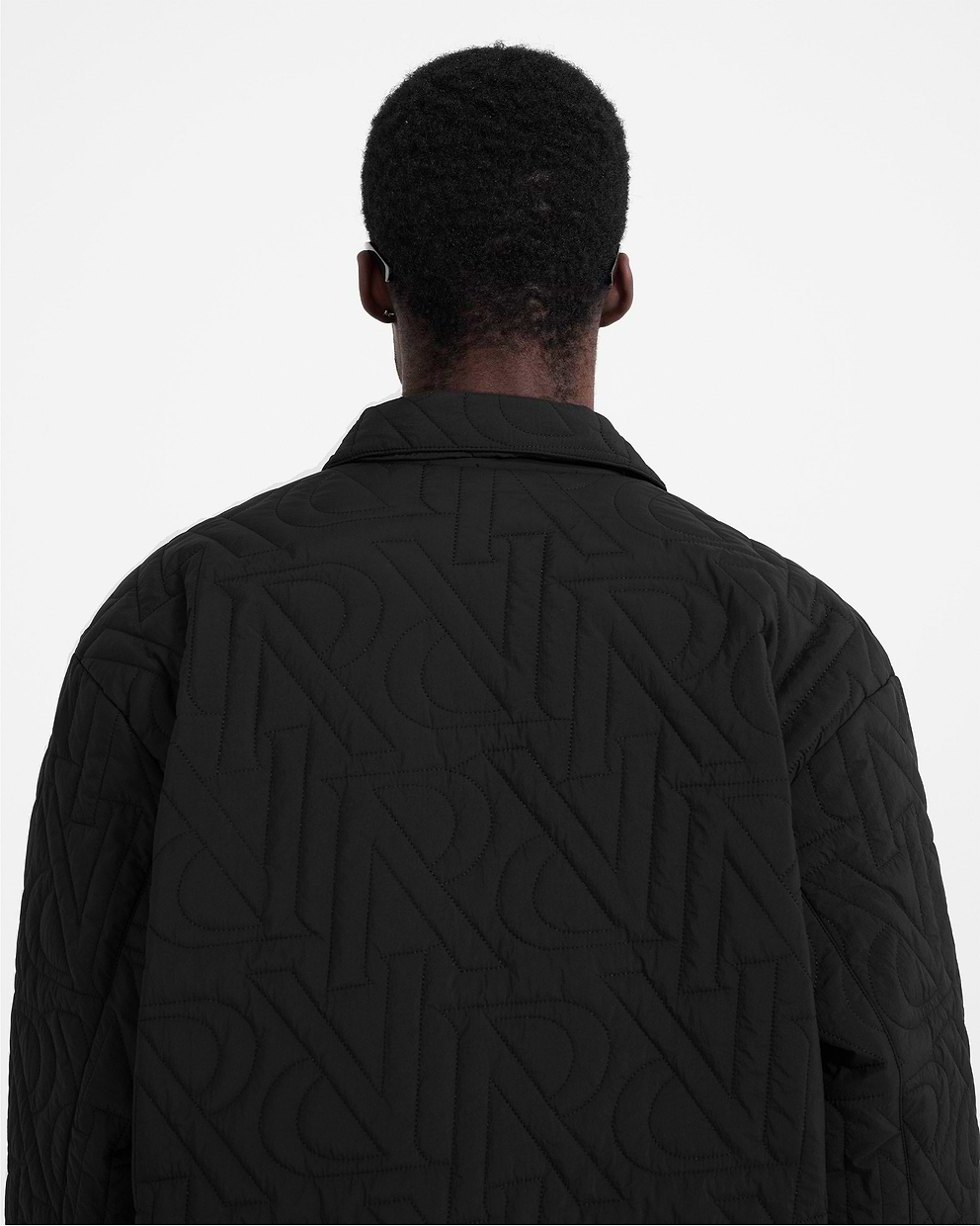 Initial Quilted Overshirt | Black | REPRESENT CLO
