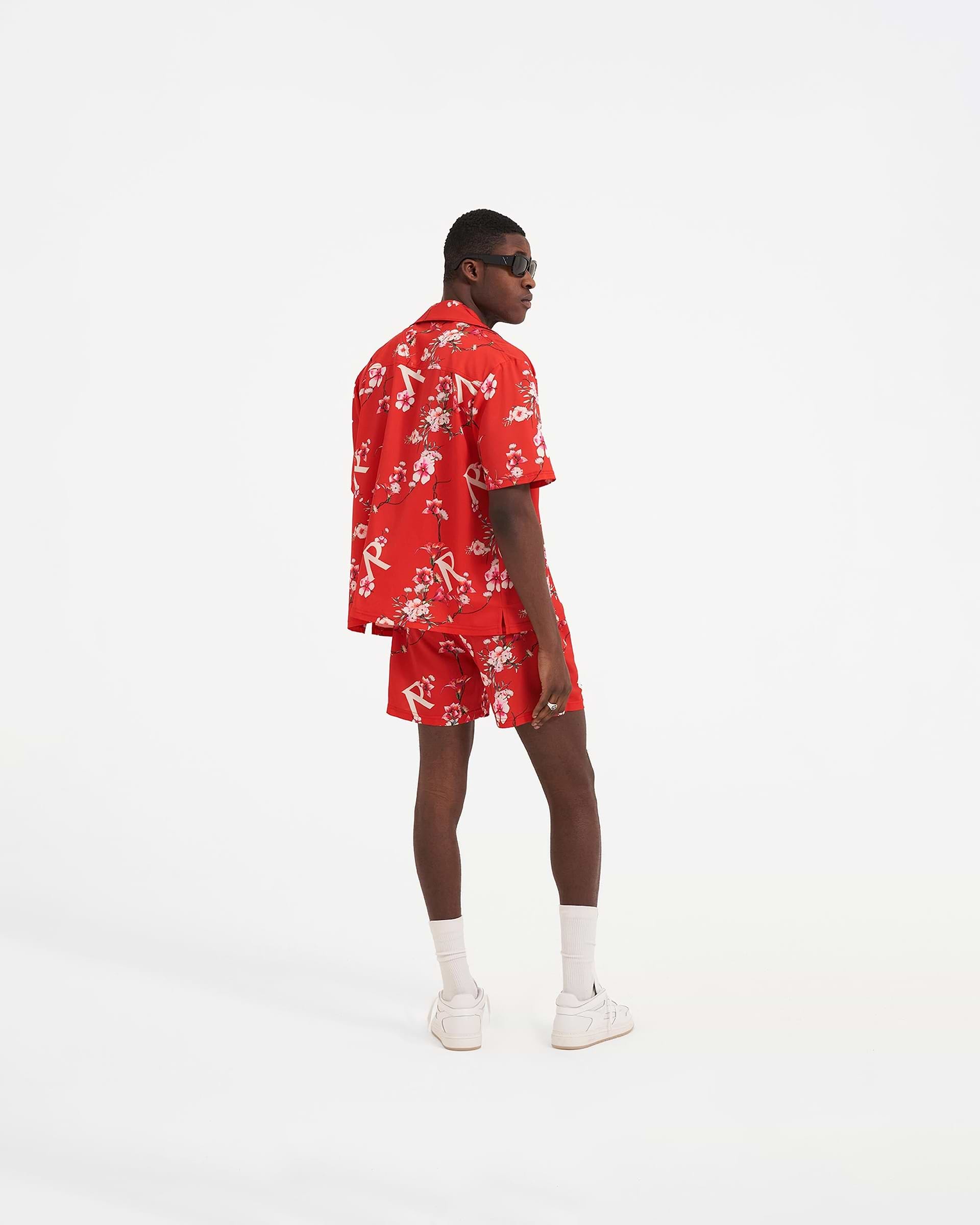 Floral Shorts - Burnt Red