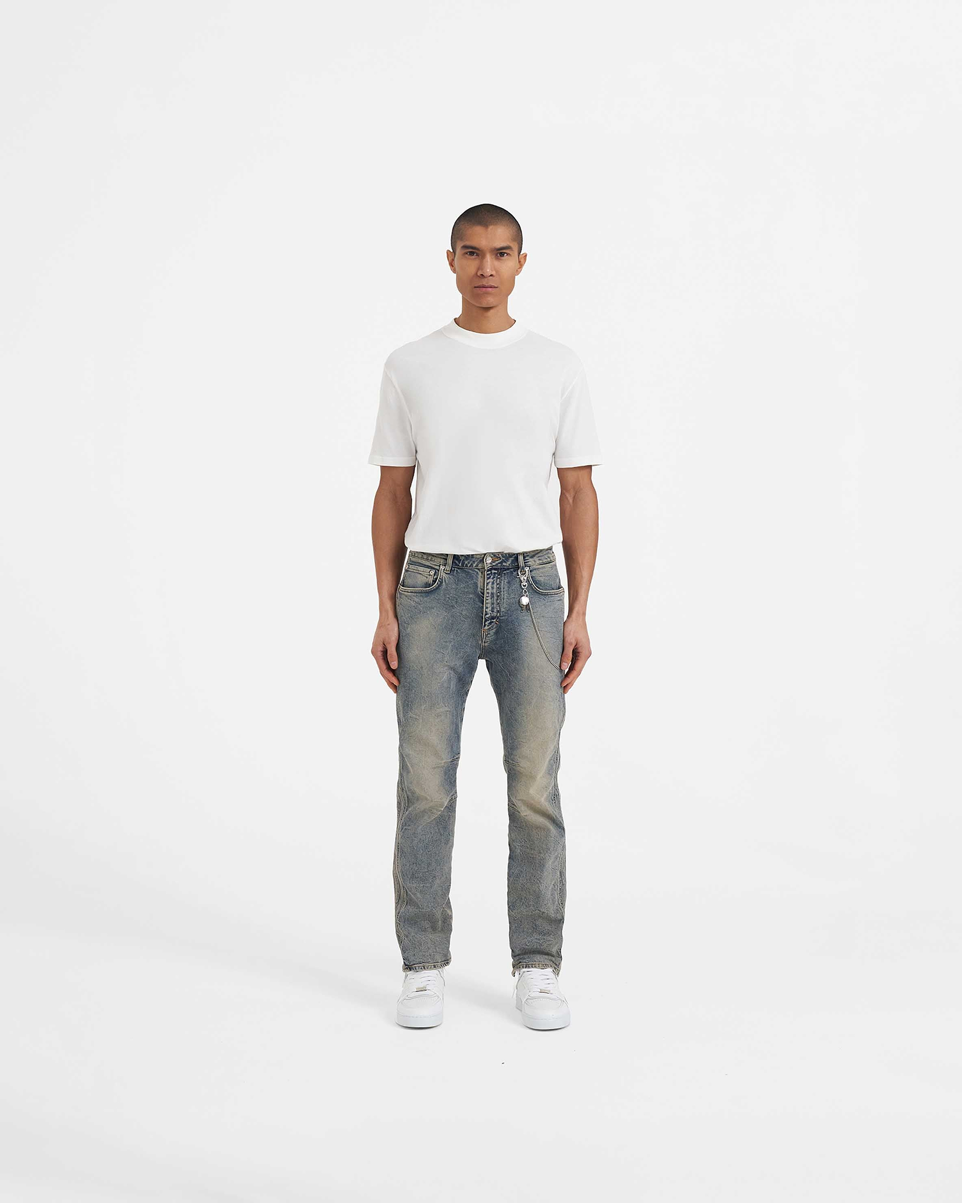 Denim Mit Geradem Bein – Blau-Creme