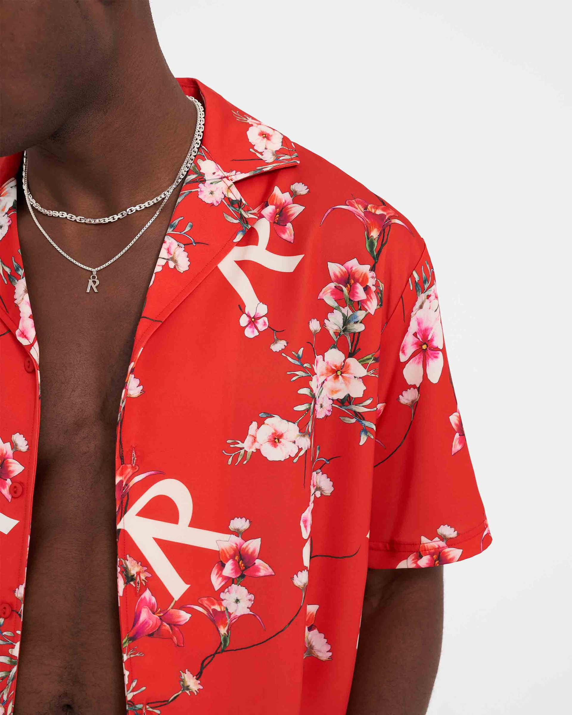 Floral Shirt - Burnt Red