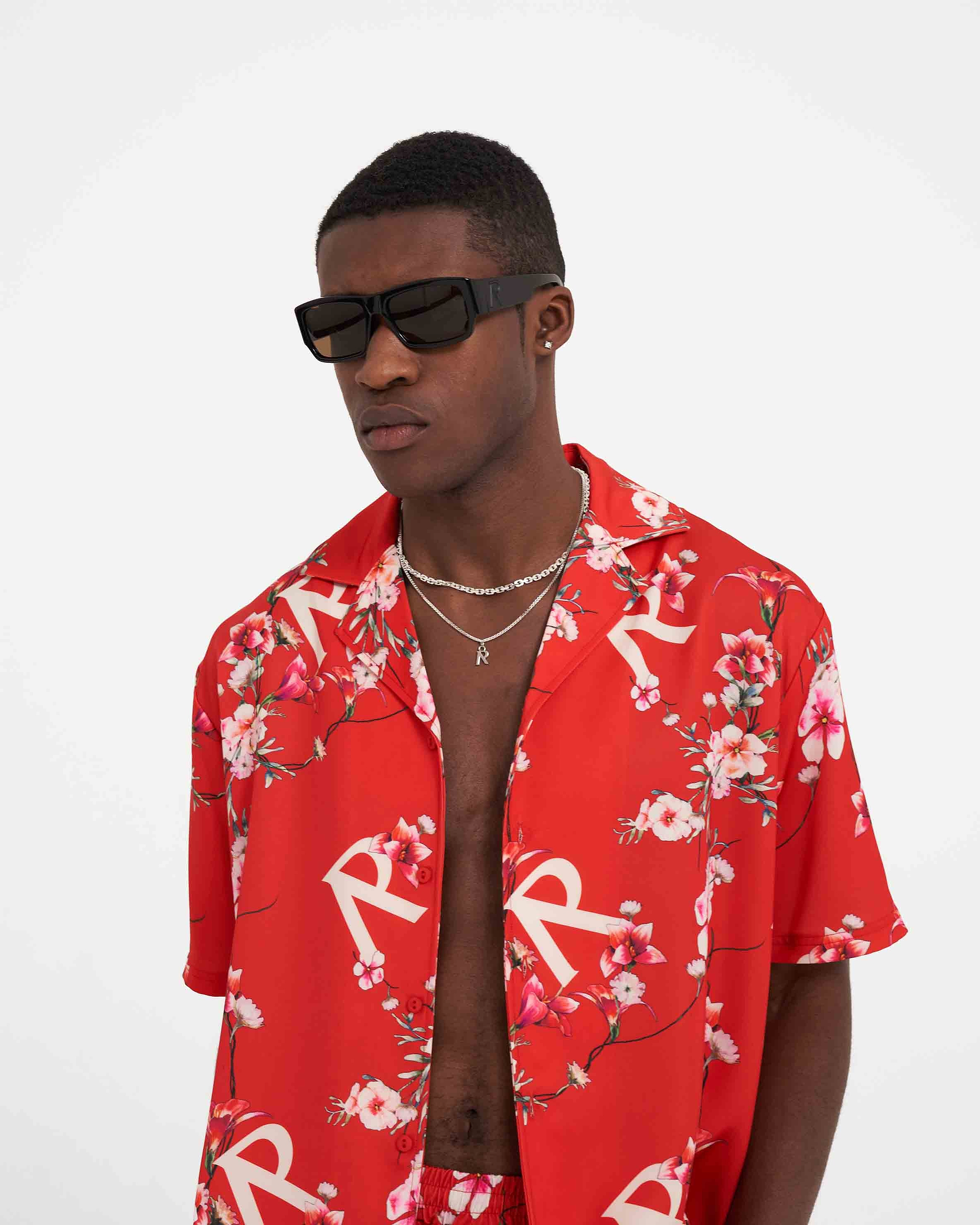 Floral Shirt - Burnt Red