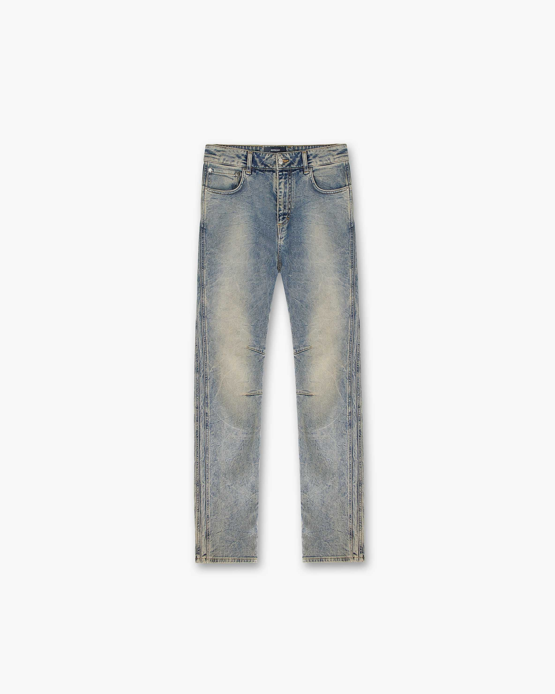 Denim Mit Geradem Bein – Blau-Creme