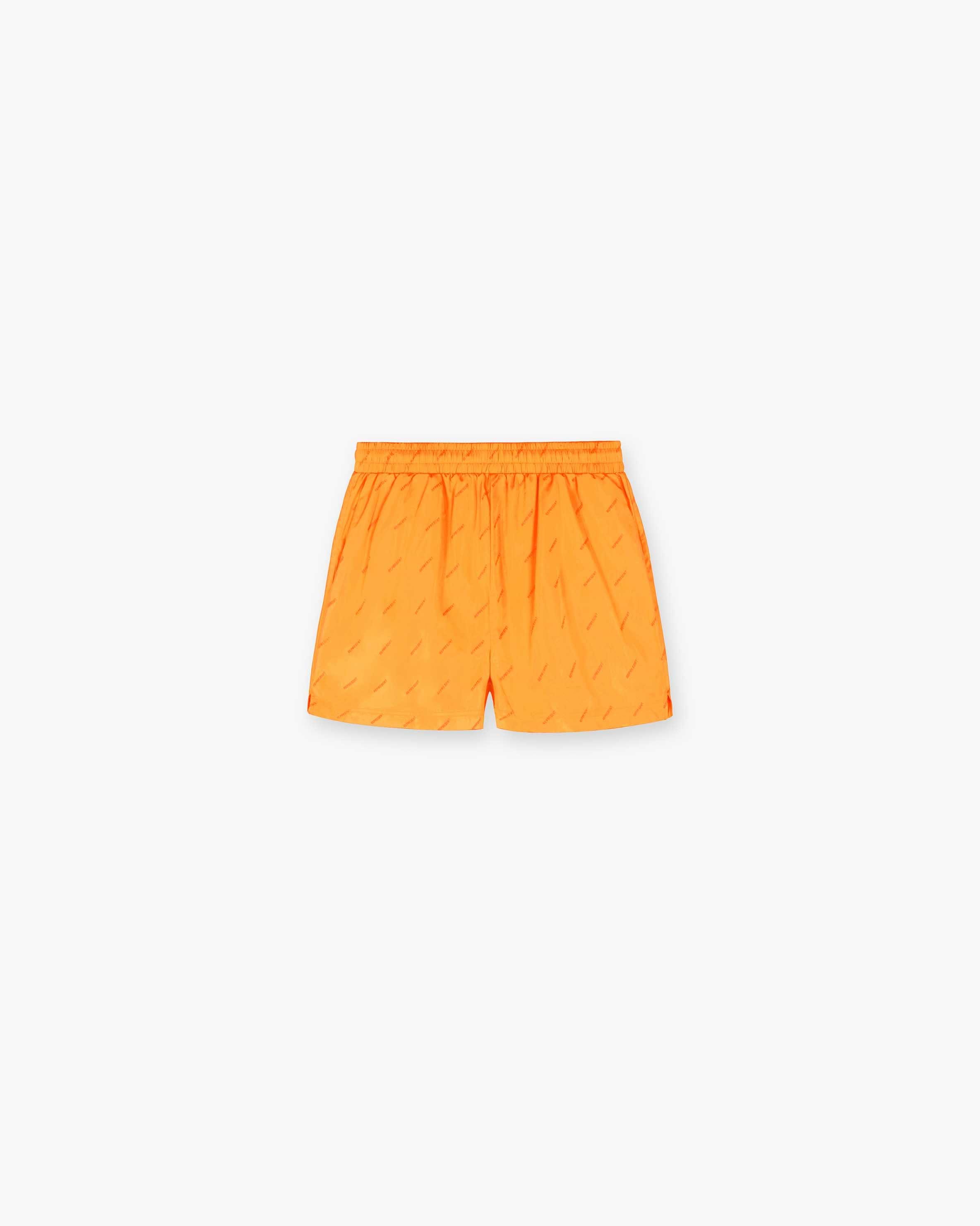 Neon orange top swim shorts