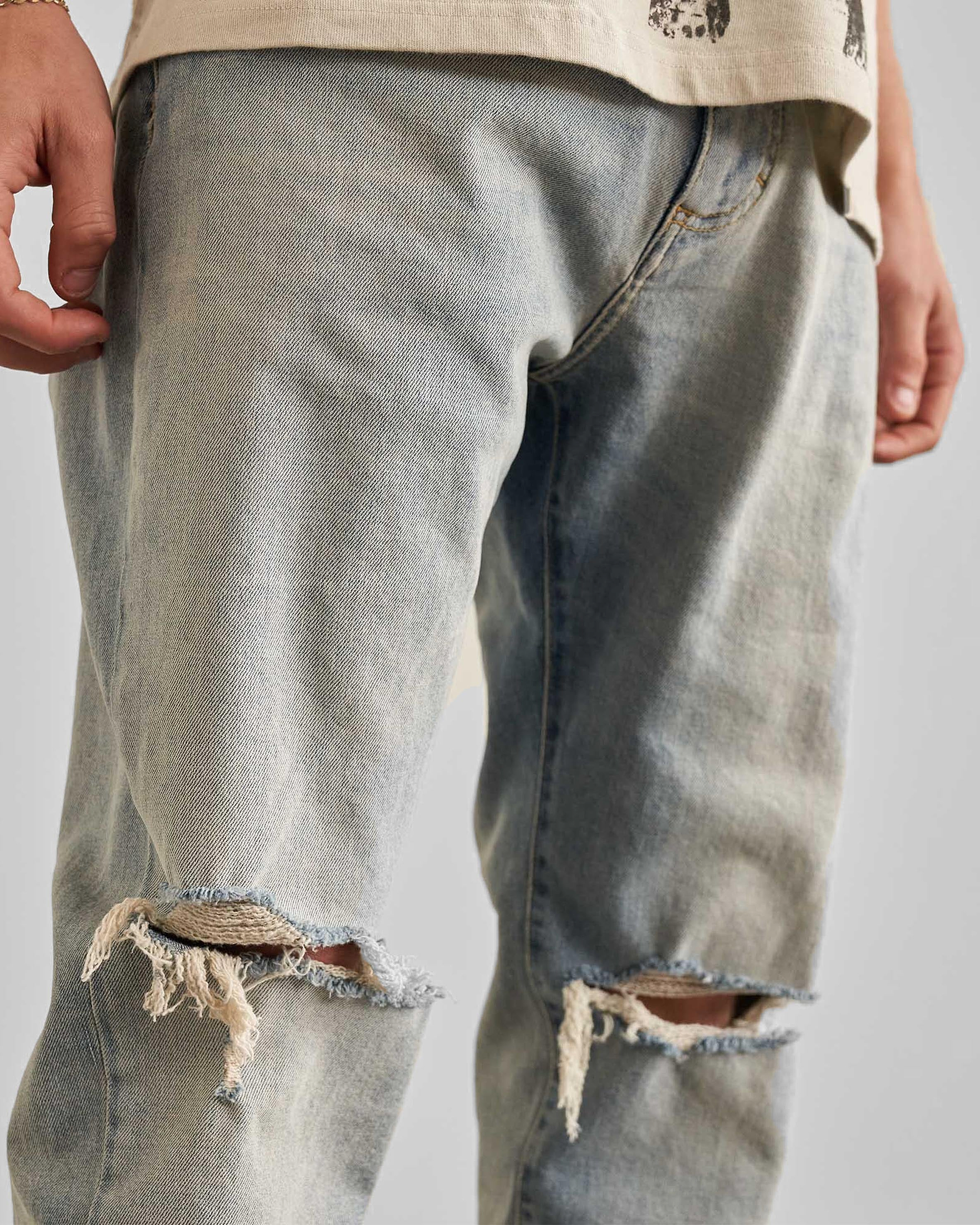 Baggy Destroyer Denim - Worn Blue