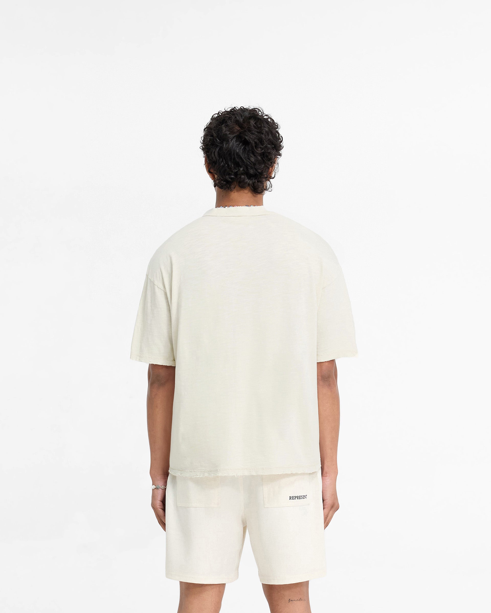 T-shirt Slub - Sable blanc