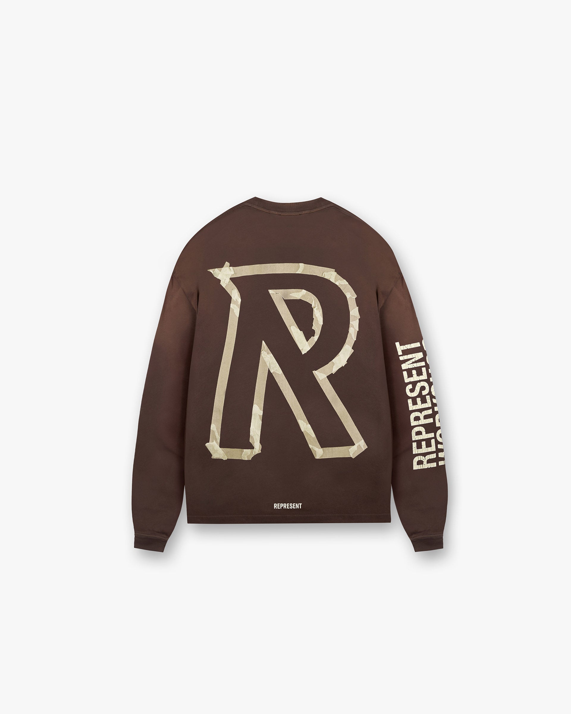 Masking Tape Initial Long Sleeve T-Shirt - Cedar