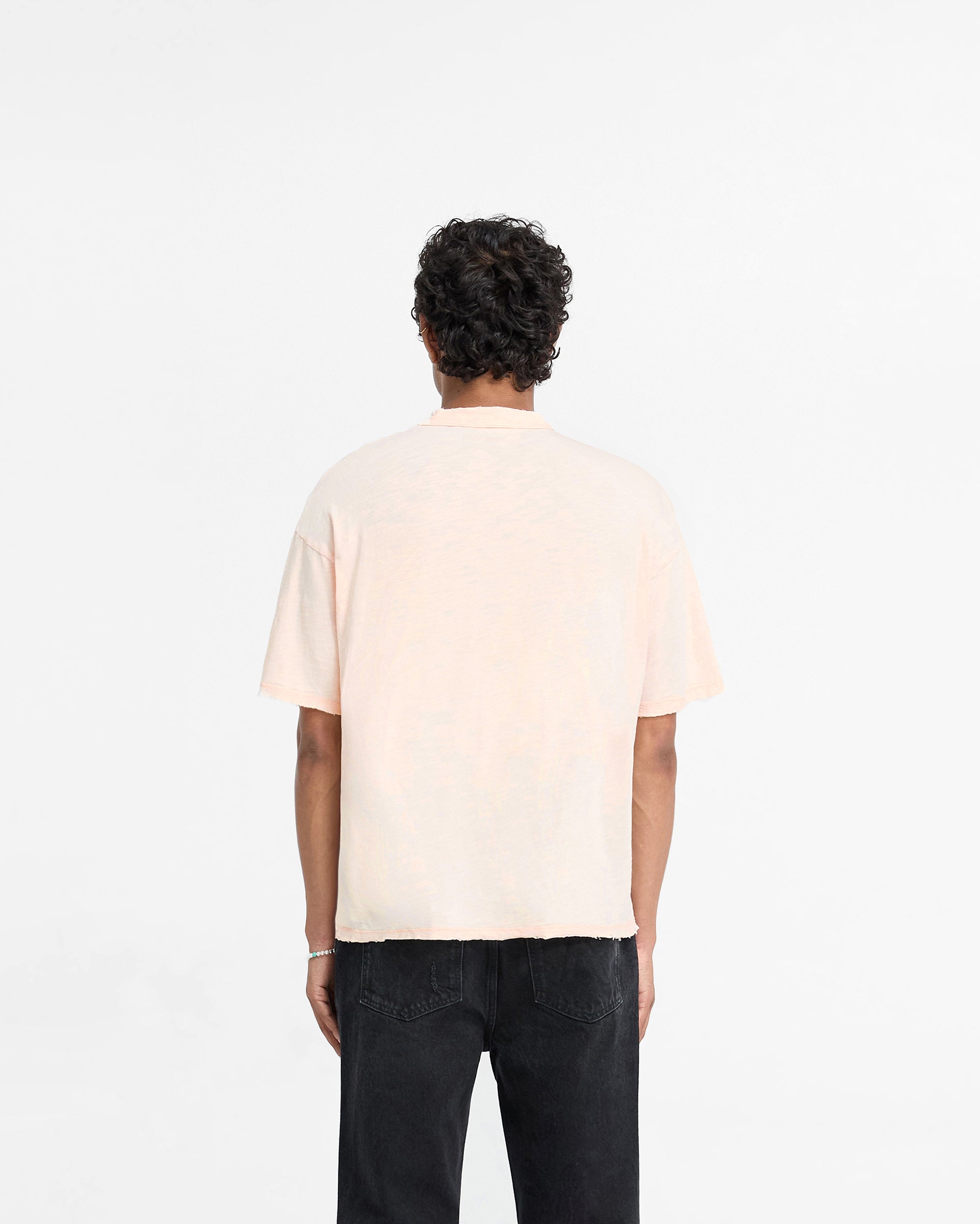T-shirt Slub - Corail délavé