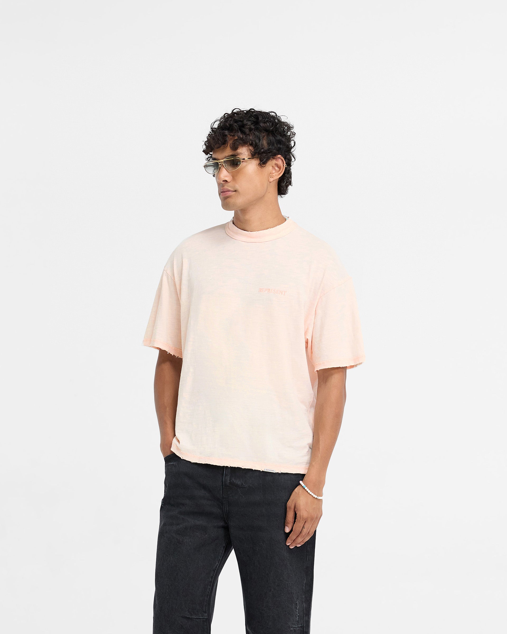 T-shirt Slub - Corail délavé
