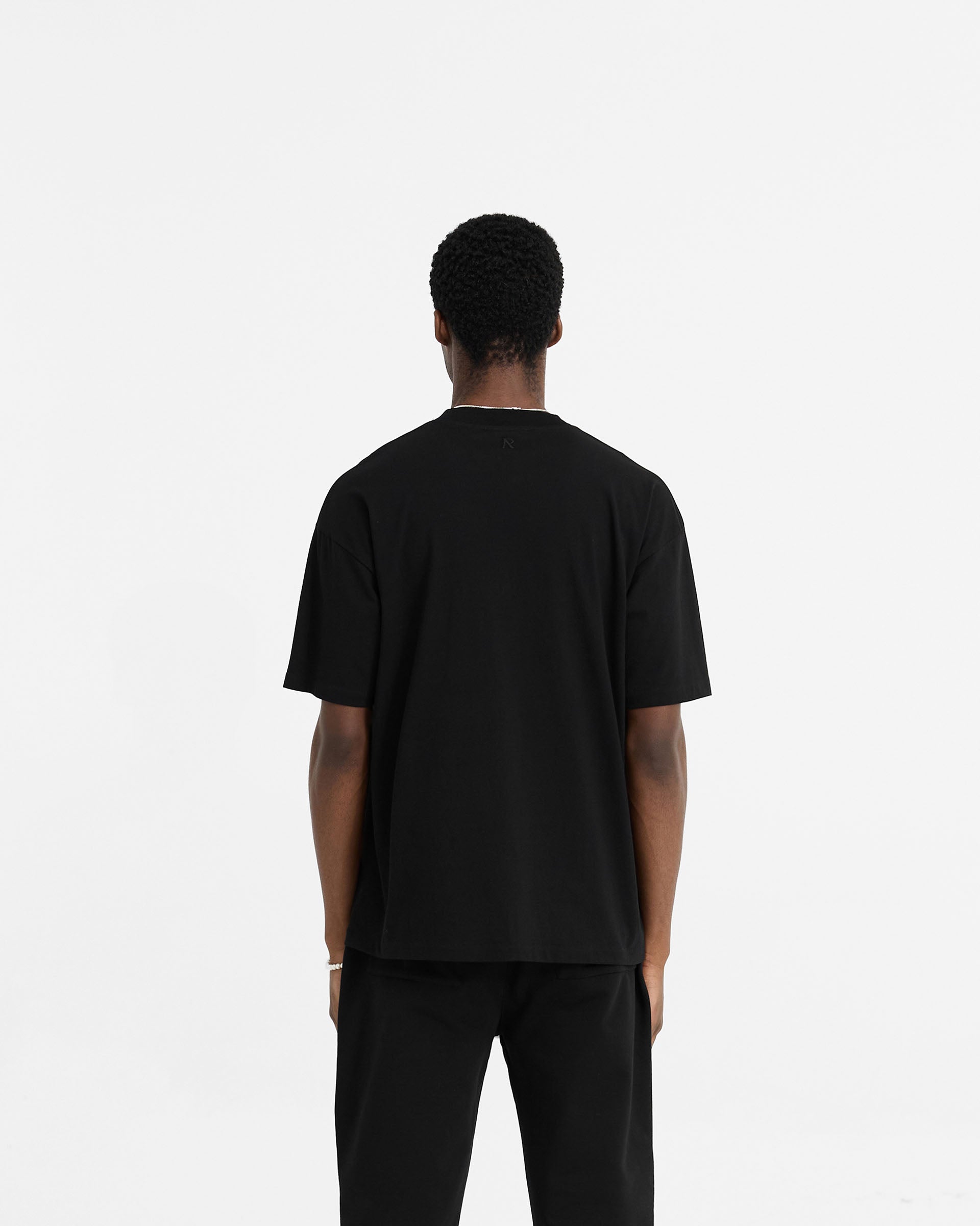 Oversized-T-Shirt mit Initialen - Schwarz