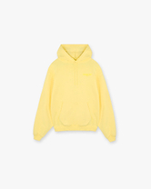 Front product image of a mens yellow hoodie on a plain white background | Team 247 Oversized Hoodie in Lemon | Oversized hoodie with a relaxed fit | 247 Hoodies | Represent Clo