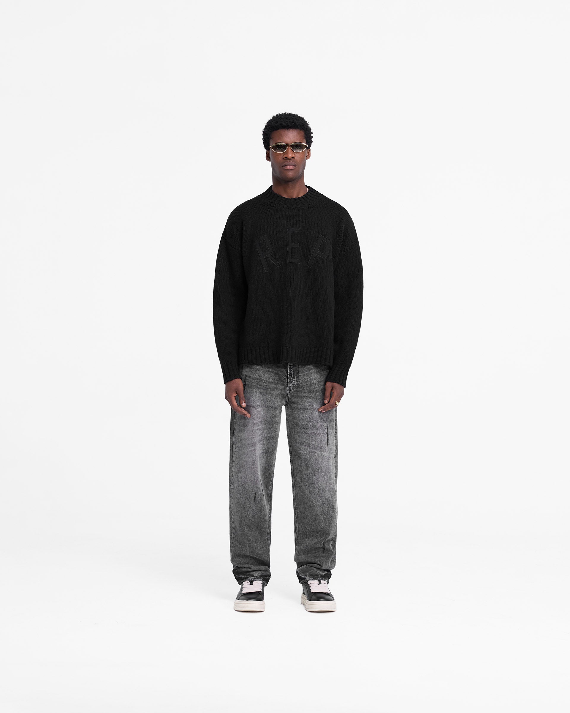 Pull en tricot Rep - Noir
