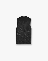 Front product image of a mens black tank top on a plain white background | 247 Contour Run Tank in Black | Tank top with relaxed fit | 247 T-Shirts | Represent Clo