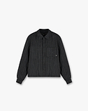 Chemise courte à rayures noires